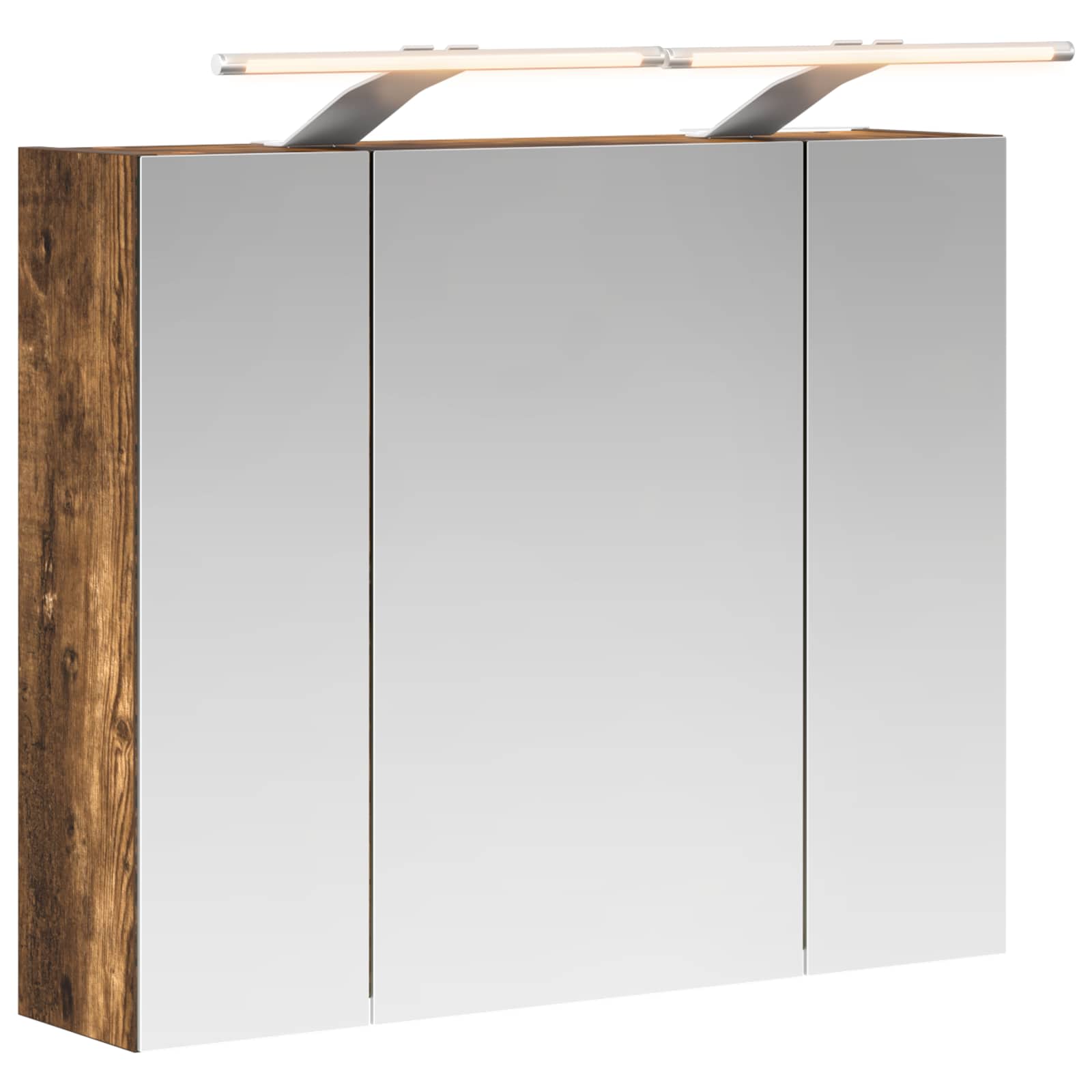 Szafka z lustrem do łazienki Dąb wędzony 60 x 14,5 x 50 cm