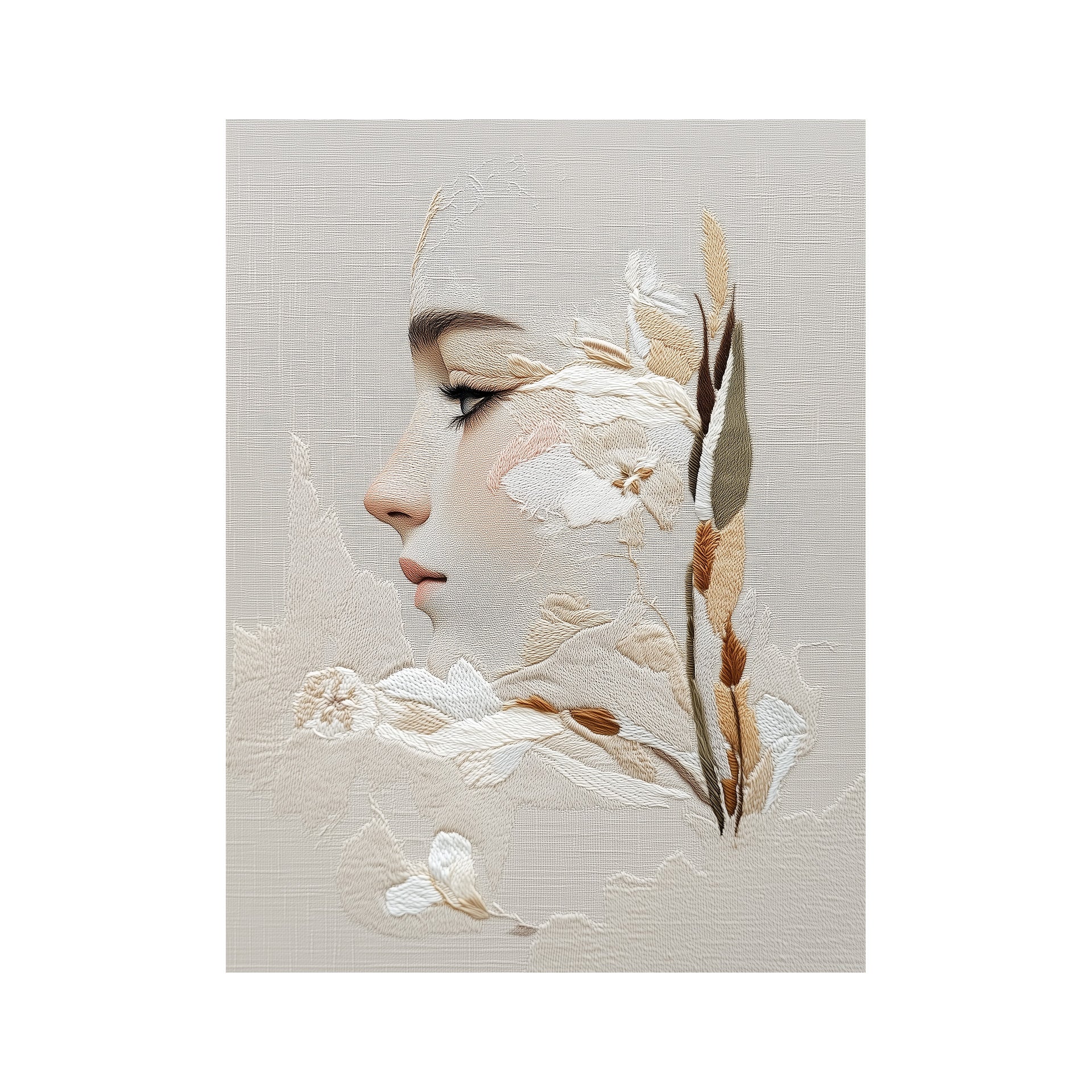 STYLER Obraz na płótnie CANVAS Stitched Bloom 60x80