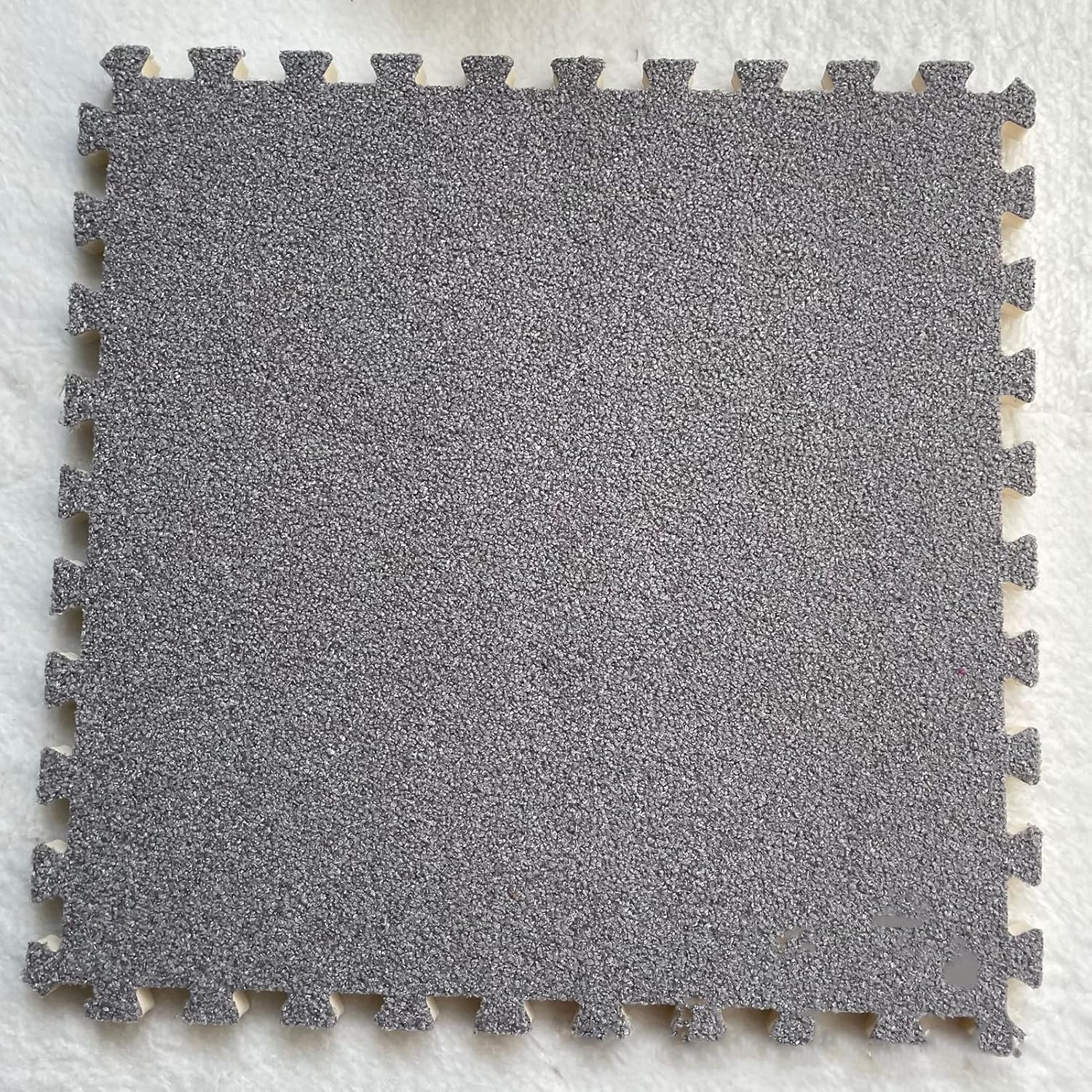 10 sztuk piankowych puzzli dywanowych, grube i miękkie płytki podłogowe, z możliwością przycięcia, jasnoszary kwadratowy dywanik, 30x30cm