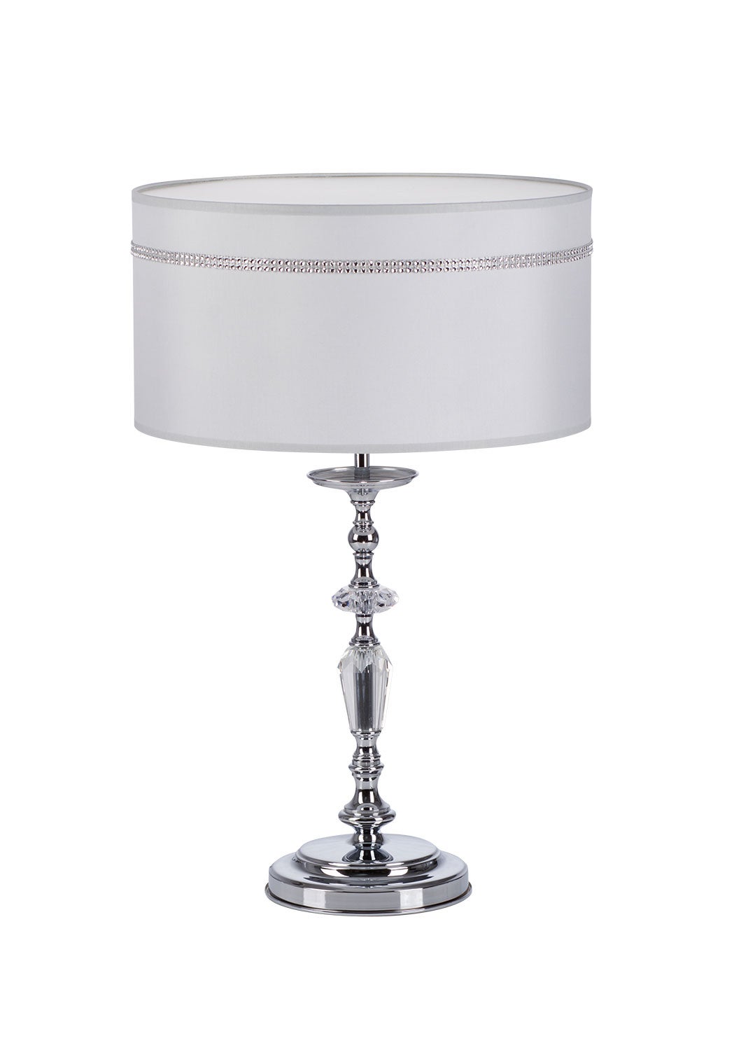 Lampka stołowa Hilton JUPITER srebrna/szara metal/tkanina E27 54x35x35cm 1 szt.