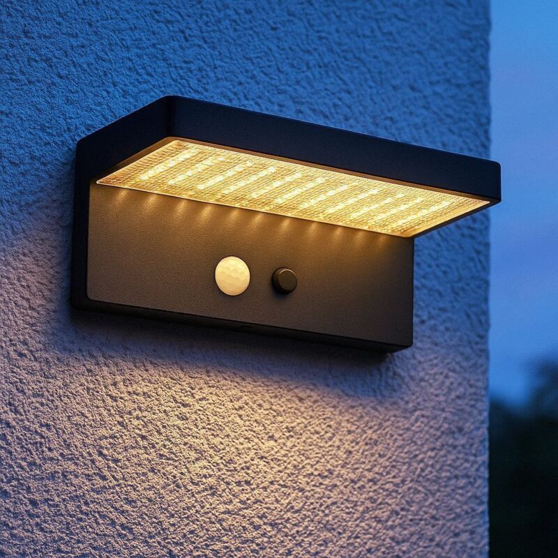 Kinkiet solarny – czujnik ruchu – 4 tryby – czarny