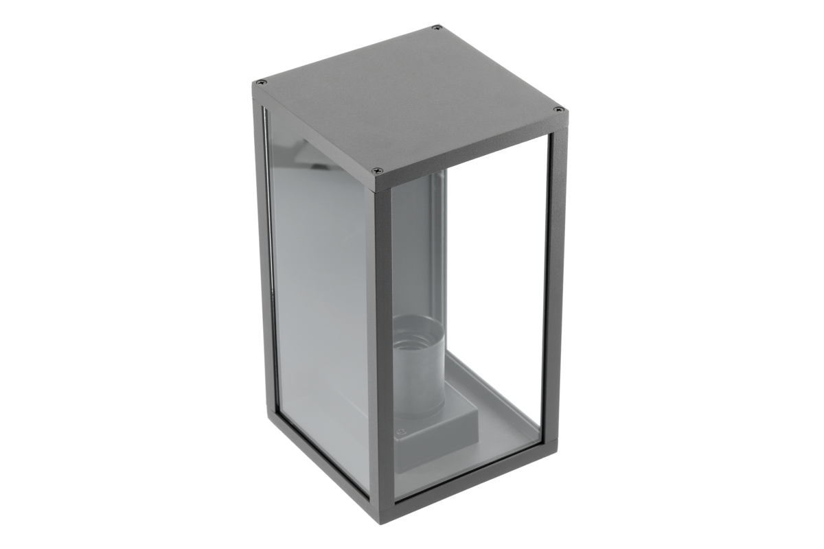 Lampa ogrodowa VENTANA-AU, E27 max 20W, kinkiet prosty górny, czarna, IP54 – GTV LIGHTING