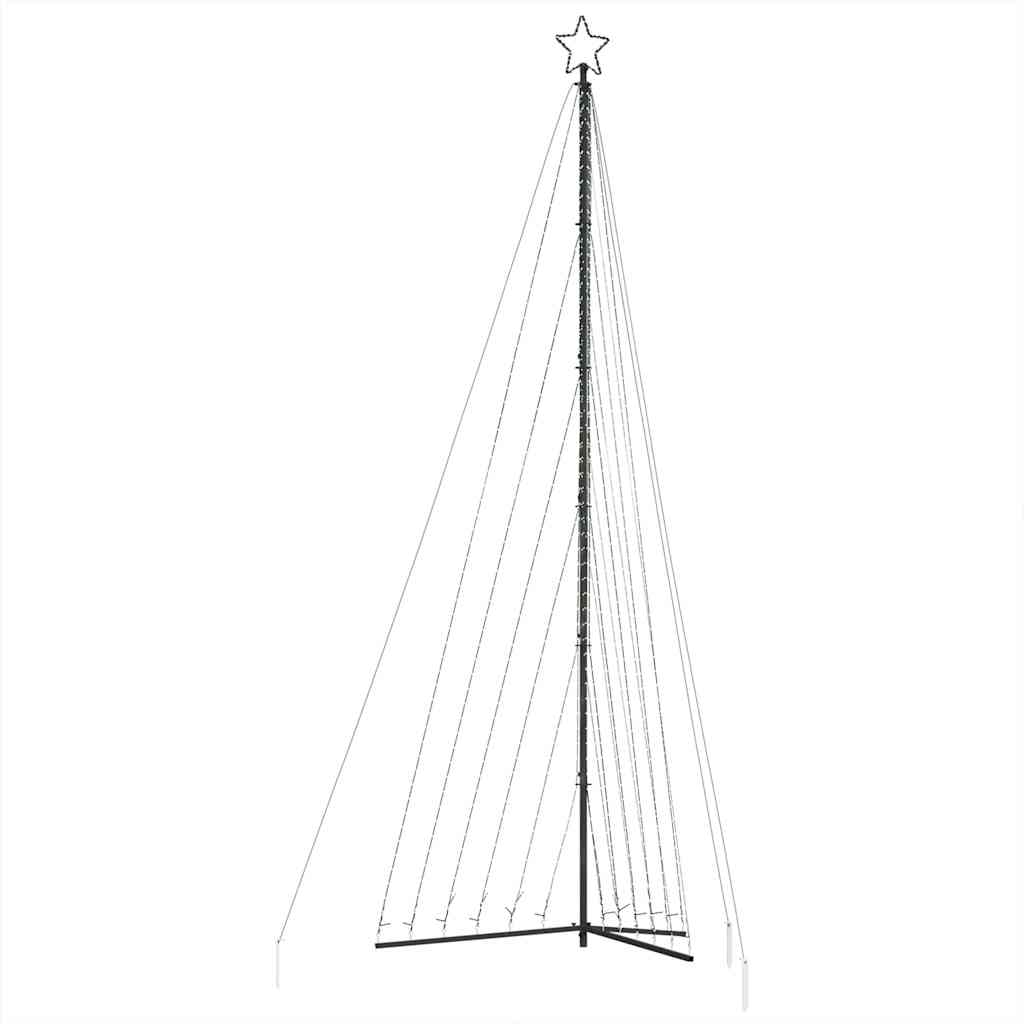 Choinka LED Zewnętrzna 476 cm Ciepła Biel z Gwiazdą i Podstawą
