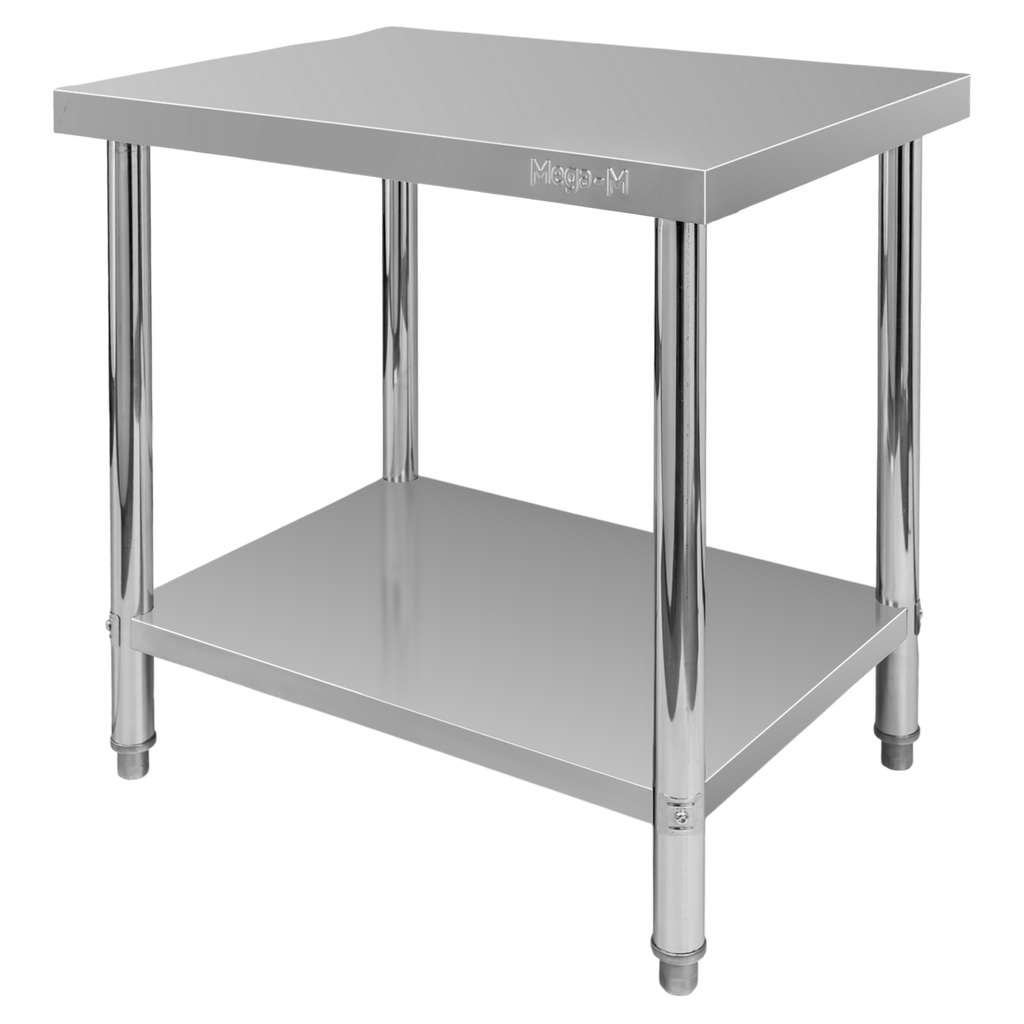 Stół gastronomiczny ze stali nierdzewnej Mega-M X Standard kuchenny centralny z półką 80x60x85cm