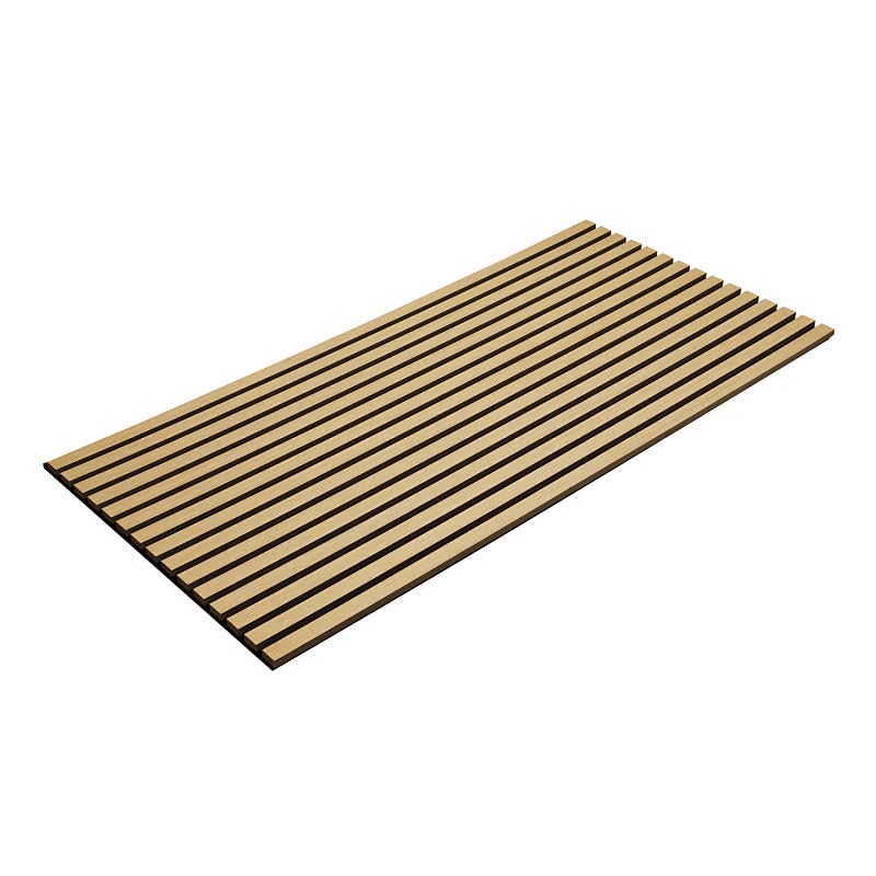 Zestaw 1 paneli akustycznych lamelowych Dąb, 120 x 60 cm, dekoracyjna okładzina ścienna MDF i filc, komfort akustyczny wnętrza