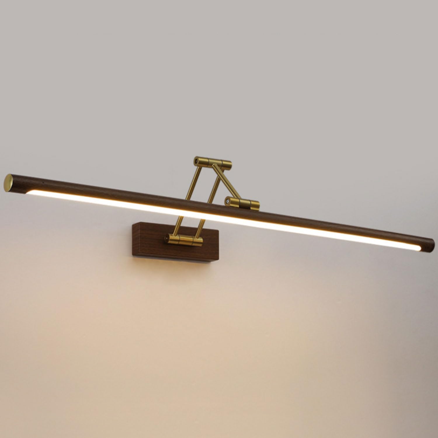 Kinkiet łazienkowy, kinkiet LED, oświetlenie lustra łazienkowego, 60 cm, 11W, brązowy, regulowany.