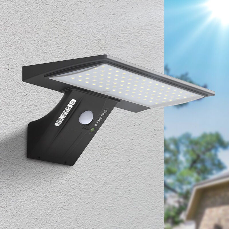 Zewnętrzna Lampa Solarna, 2600mAh Czujnik Ruchu Wodoodporne Bezprzewodowe Oświetlenie Zewnętrzne Solarne (Wymienna Bateria)