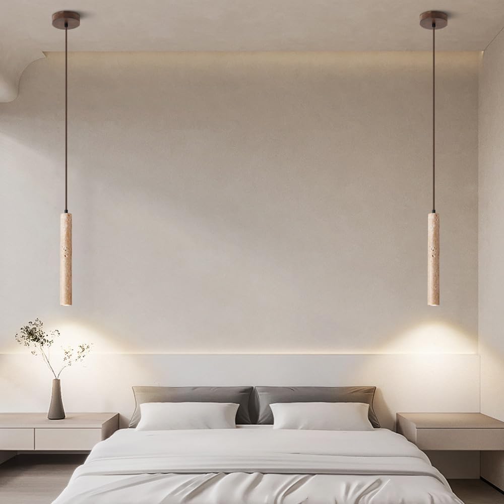 Lampy wiszące LED Warehouse Linear, naturalny marmur, długa lampa wisząca, mała wiązka światła, żyrandol w stylu vintage do jadalni