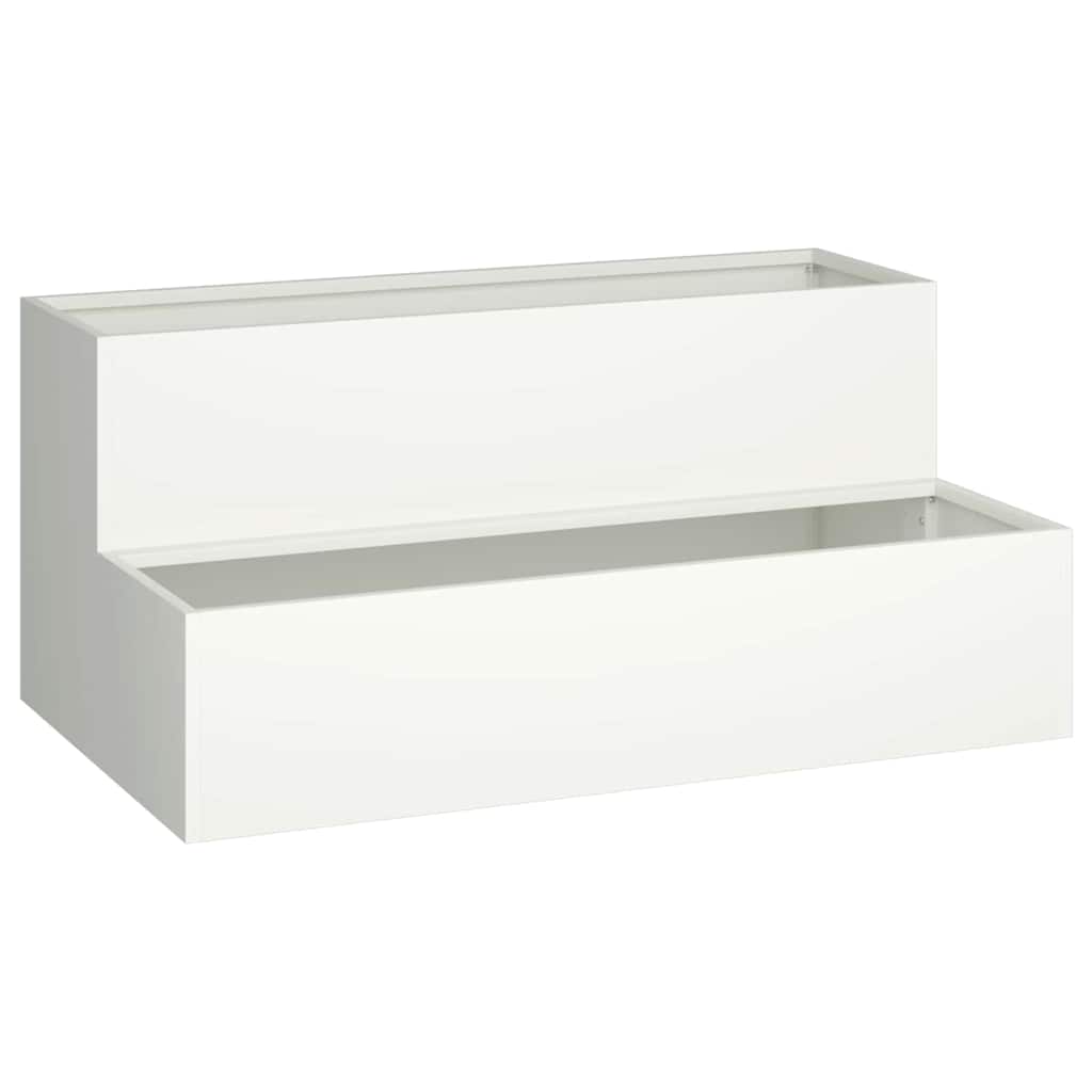 Doniczka ogrodowa Biały 100 x 60 x 45 cm Stal zimnogięta
