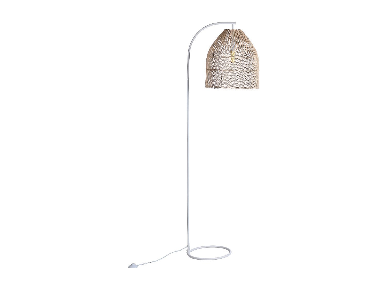 Lampa podłogowa z żelaza i naturalnego rattanu - Wys.177 cm - PARNAIBA