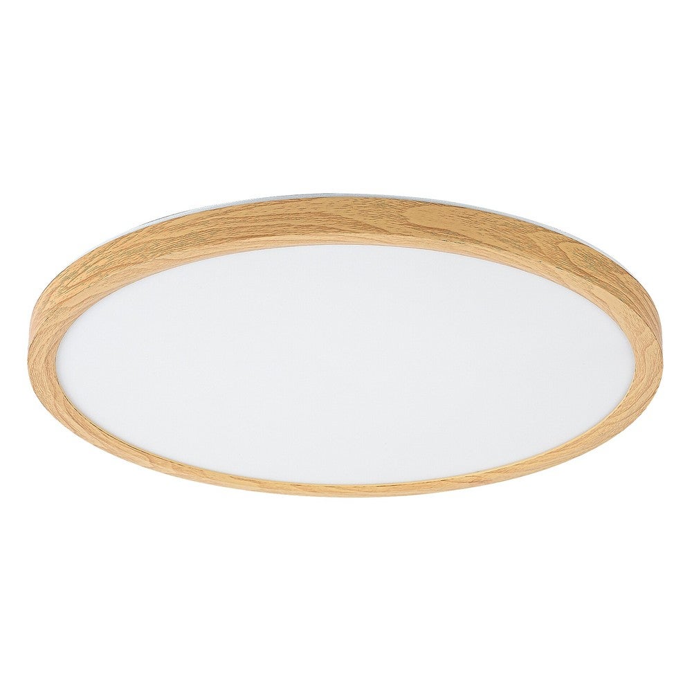 Plafon zewnętrzny LED 24W 2030lm CCT Ściemnialny Okrągły Imitacja drewna Plastik IP44 Ø400mm