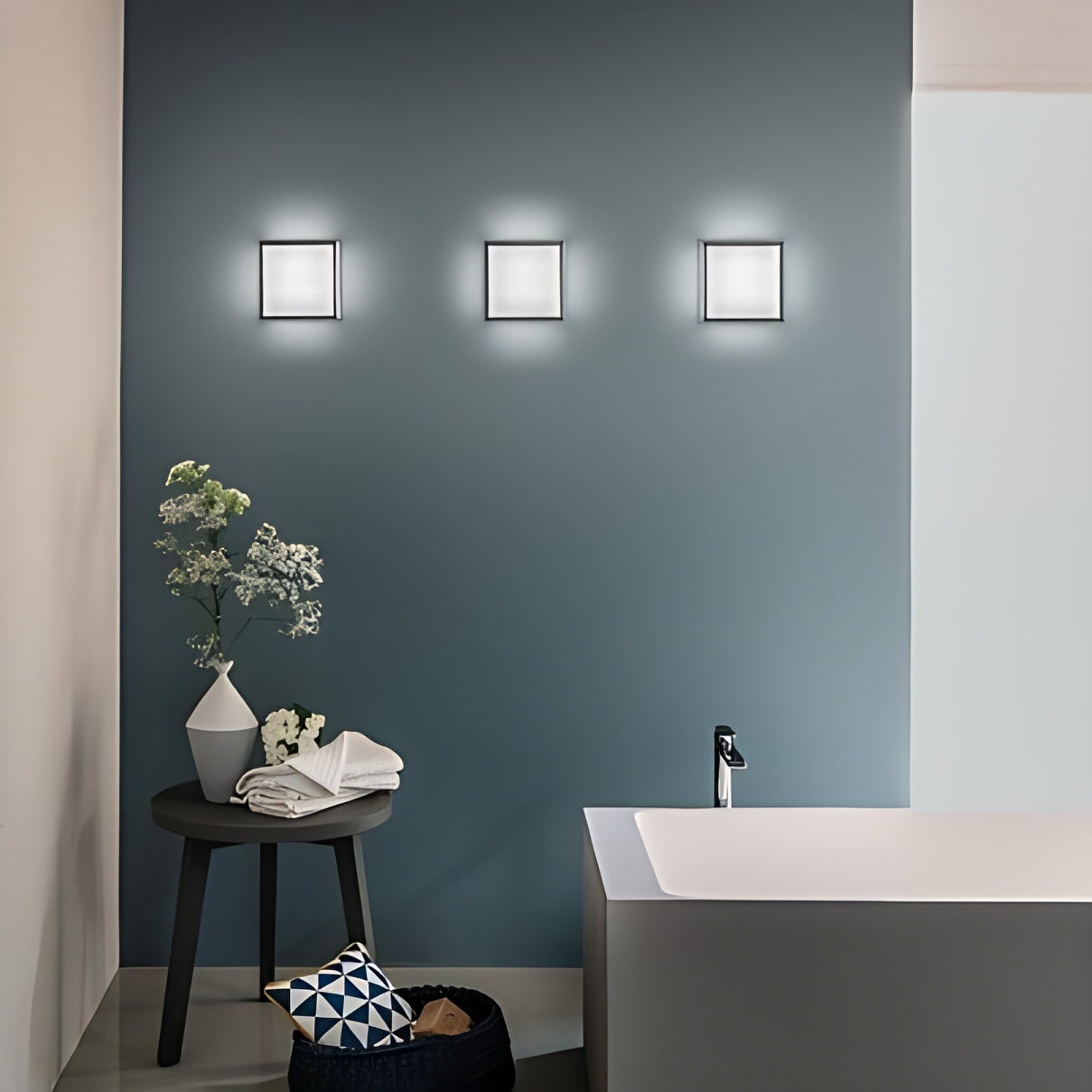Kinkiet LED 20 W, 2926 lumenów, IP54, aluminiowy, malowany kortenem, kwadratowy, 25 x 25 cm, do użytku wewnątrz i na zewnątrz, nowoczesny design