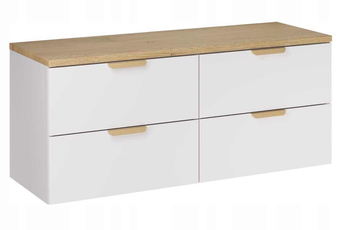 Szafka łazienkowa ASTER WHITE 120 cm biały mat z blatem