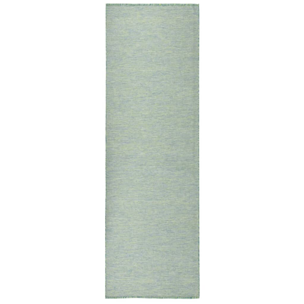 Dywan zewnętrzny o płaskim splocie, 80x250 cm, turkusowy