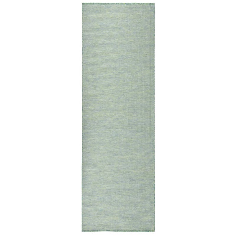 Dywan zewnętrzny o płaskim splocie, 80x250 cm, turkusowy