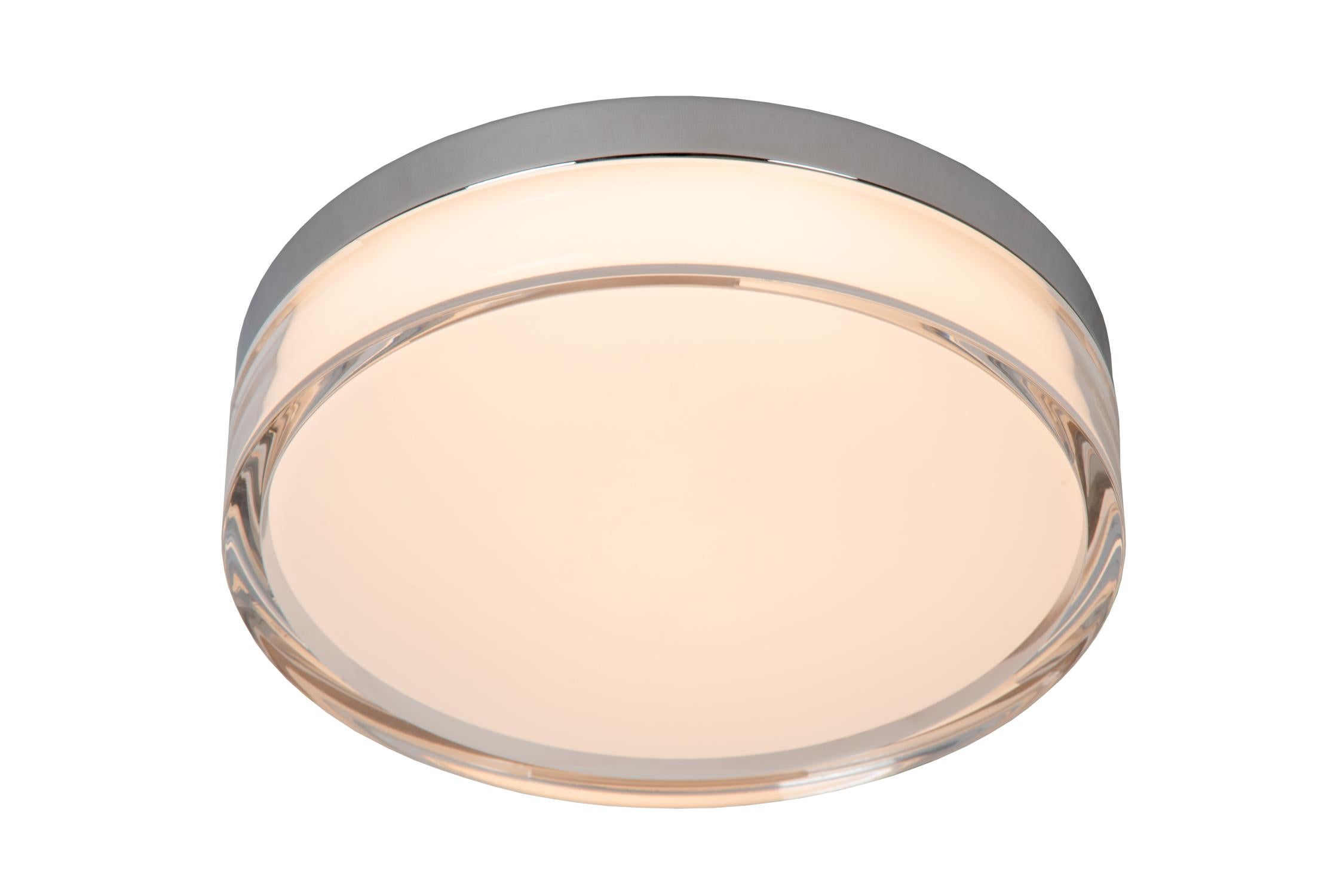 Plafon LED PLANO 11W akryl srebrno-przezroczysty-biały wym:5,9x23x23cm IP44 Lucide
