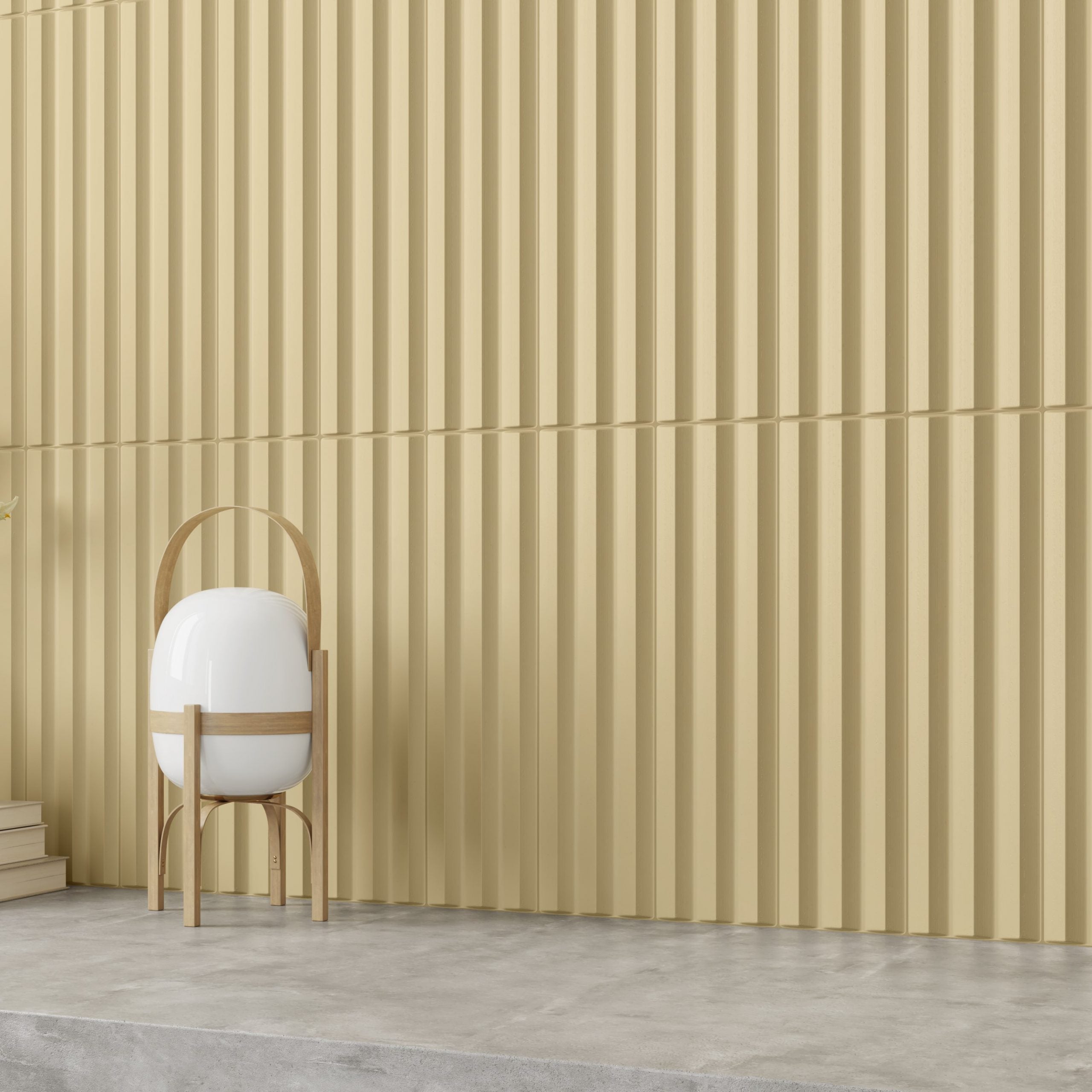 Matowa płytka ścienna z reliefem, zielona, Acanto 10x40 cm V-Ribbed Khaki