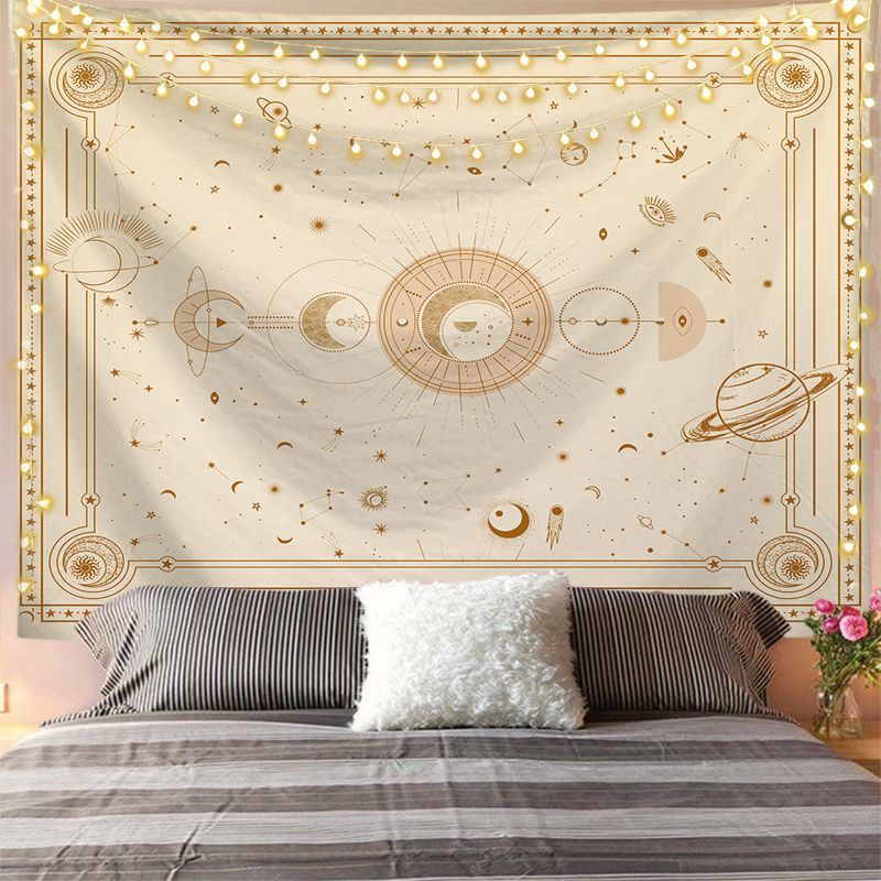 Gobelin 150 x 200 cm Fazy Księżyca Biały Gobelin Księżyc Czarny Biały Gobelin Biały Gobelin Gotycki Gobelin Indyjski Mandala Psychodeliczny