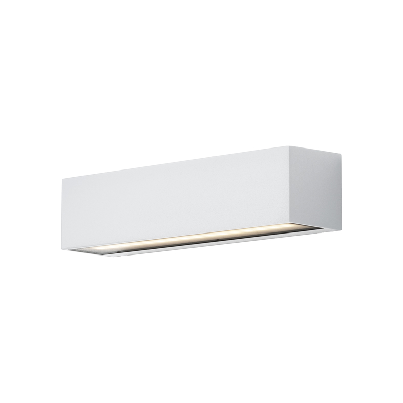 Kinkiet WILLY 15W LED z podwójną emisją, przełącznik CCT 3000K-4000K, IP54, biała odlewana rama aluminiowa - Rossini Illuminazione