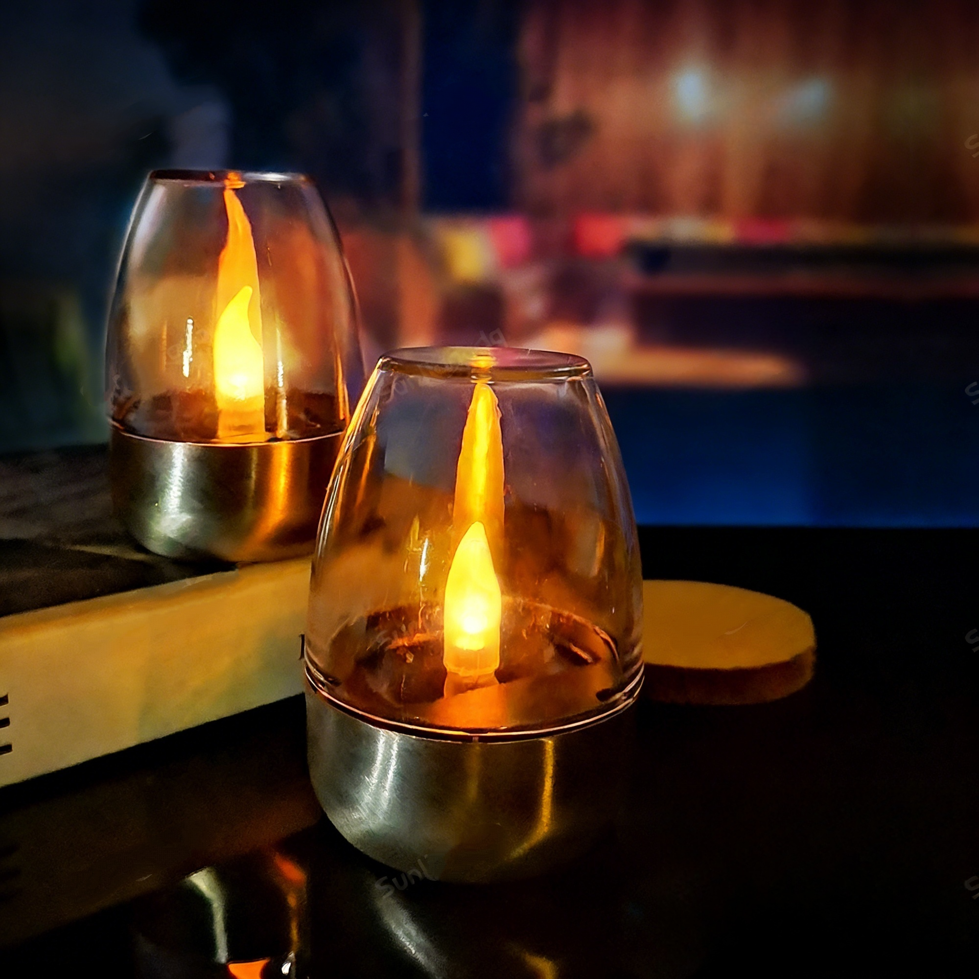 Lampa solarna na świecę, dekoracyjna lampa nastrojowa, lampa solarna ogrodowa, wodoodporna lampka nocna (2 sztuki)