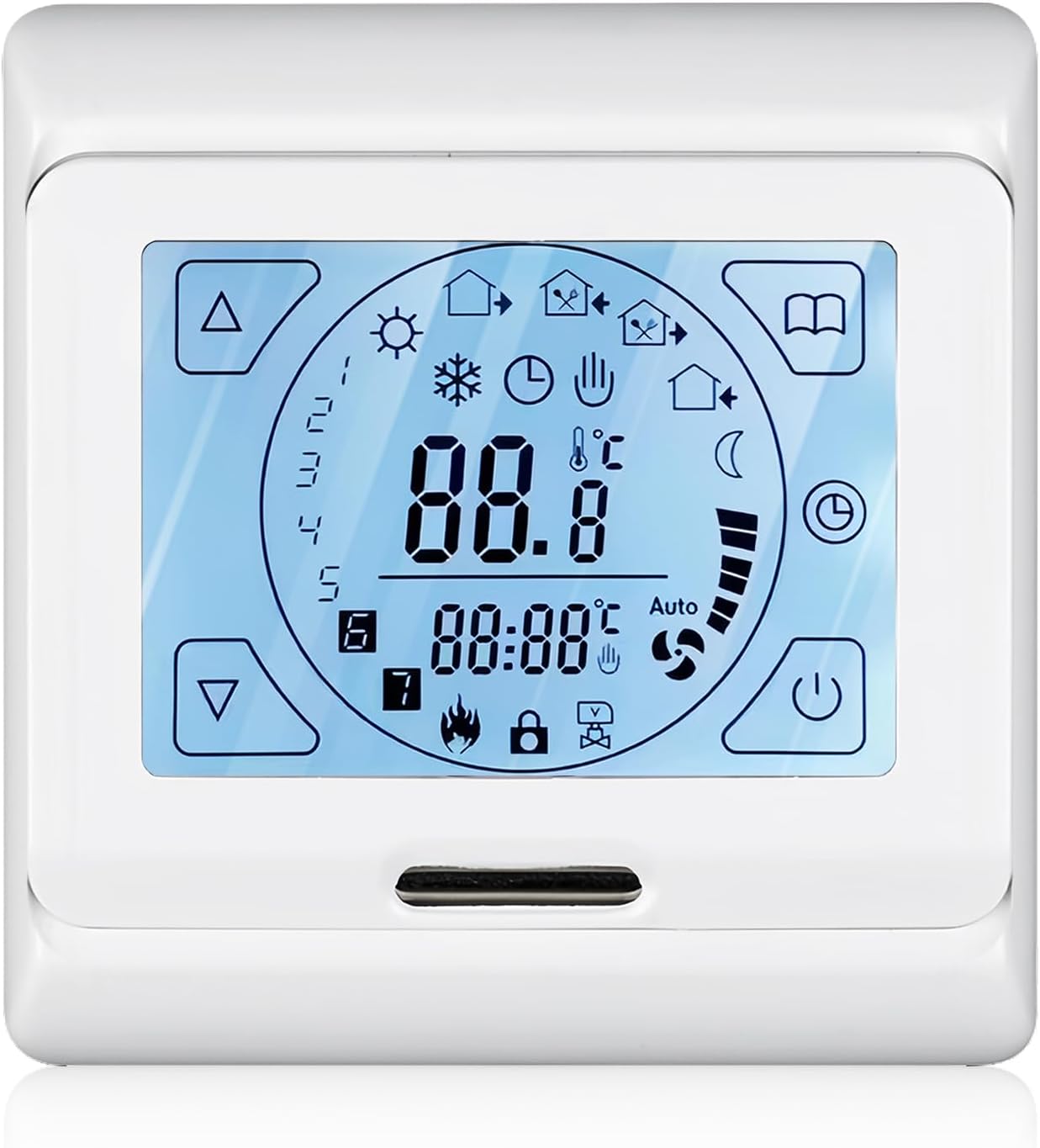 Termostat cyfrowy - Ogrzewanie podłogowe - Ekran dotykowy LCD - Programowalny termostat do elektrycznego ogrzewania podłogowego z sondą 16 A do reg