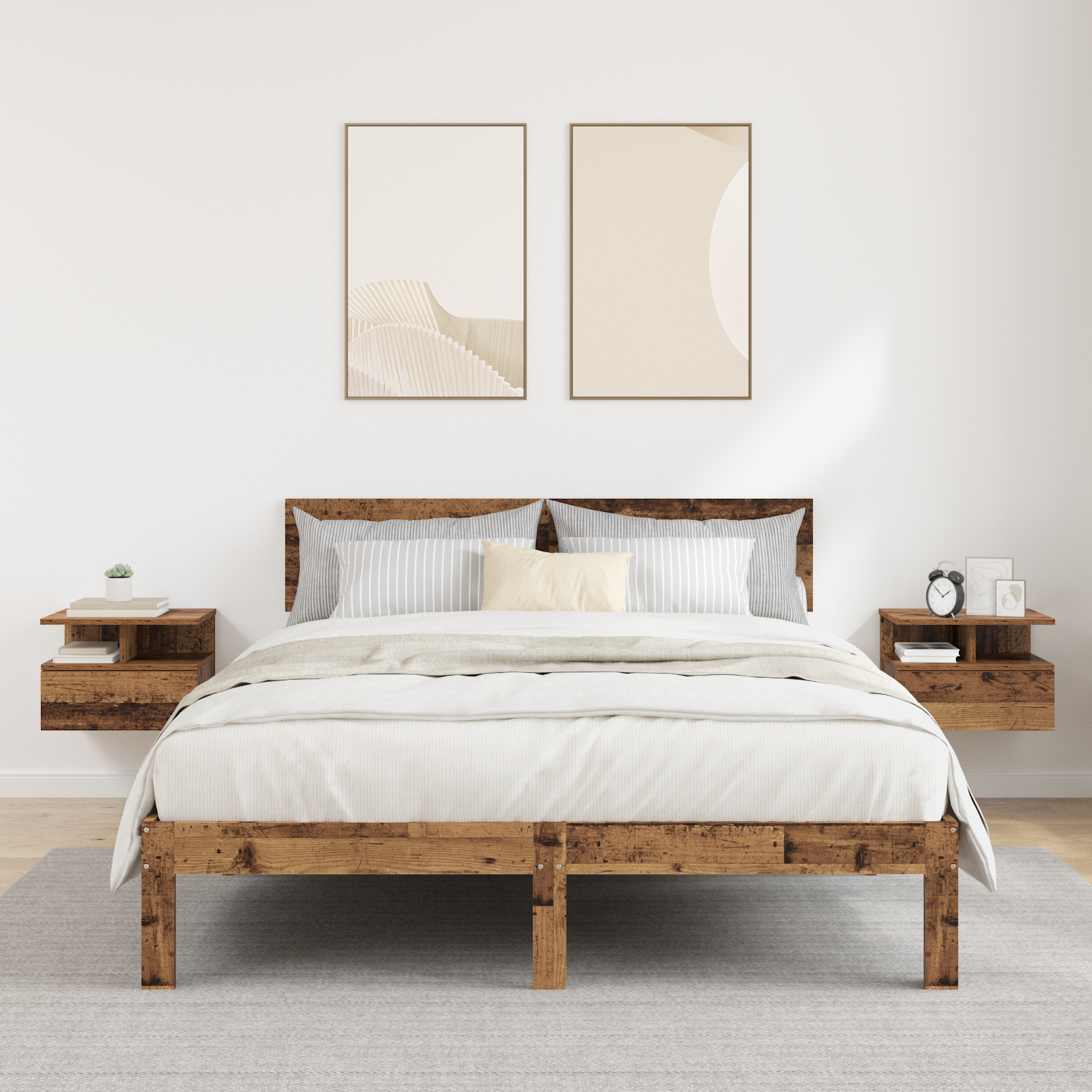 vidaXL Lustro Nocne z szufladą 2 pcs Stare drewno 40 x 31 x 28 cm