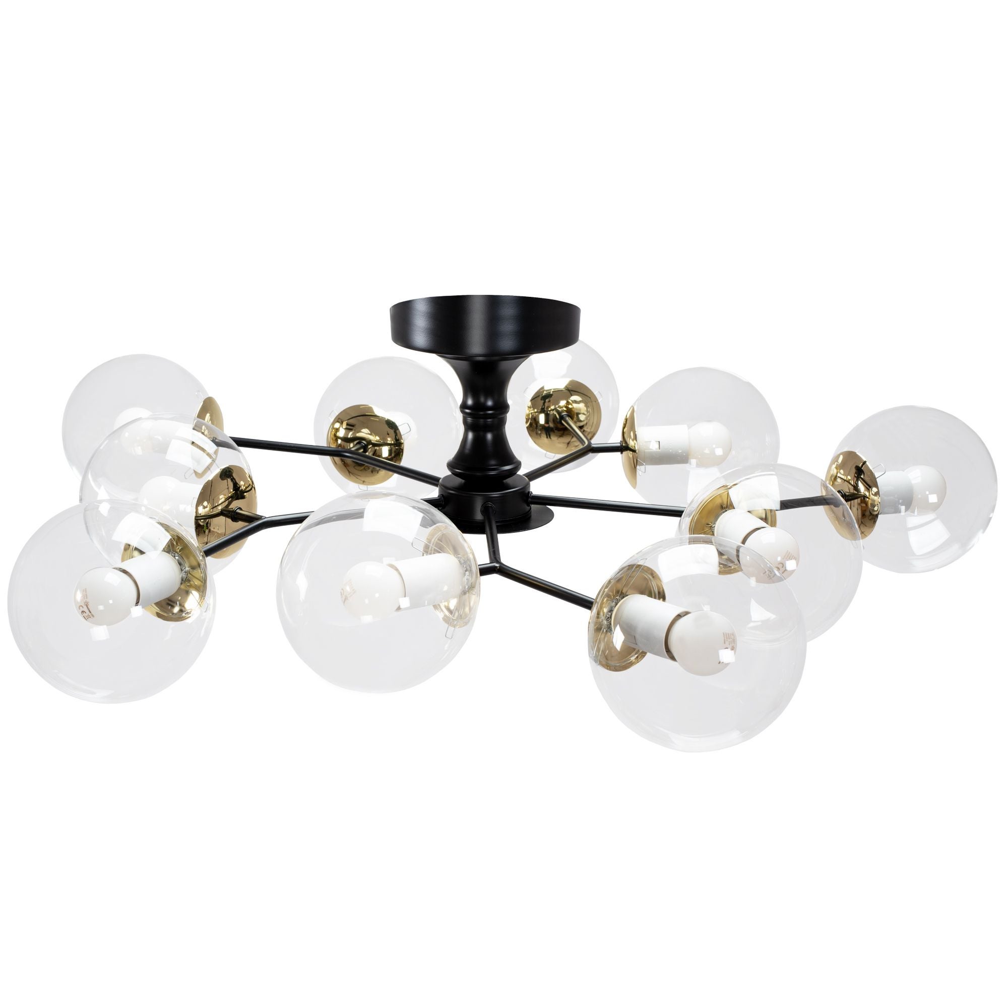Lampa Sufitowa Wisząca Toolight App1136-10C Czarny Złoty