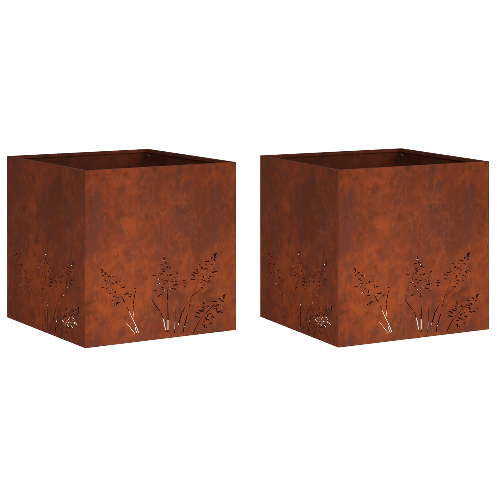 2x Donica Ogrodowa Corten 50x50x49 cm Rdzawa na Taras na Balkon