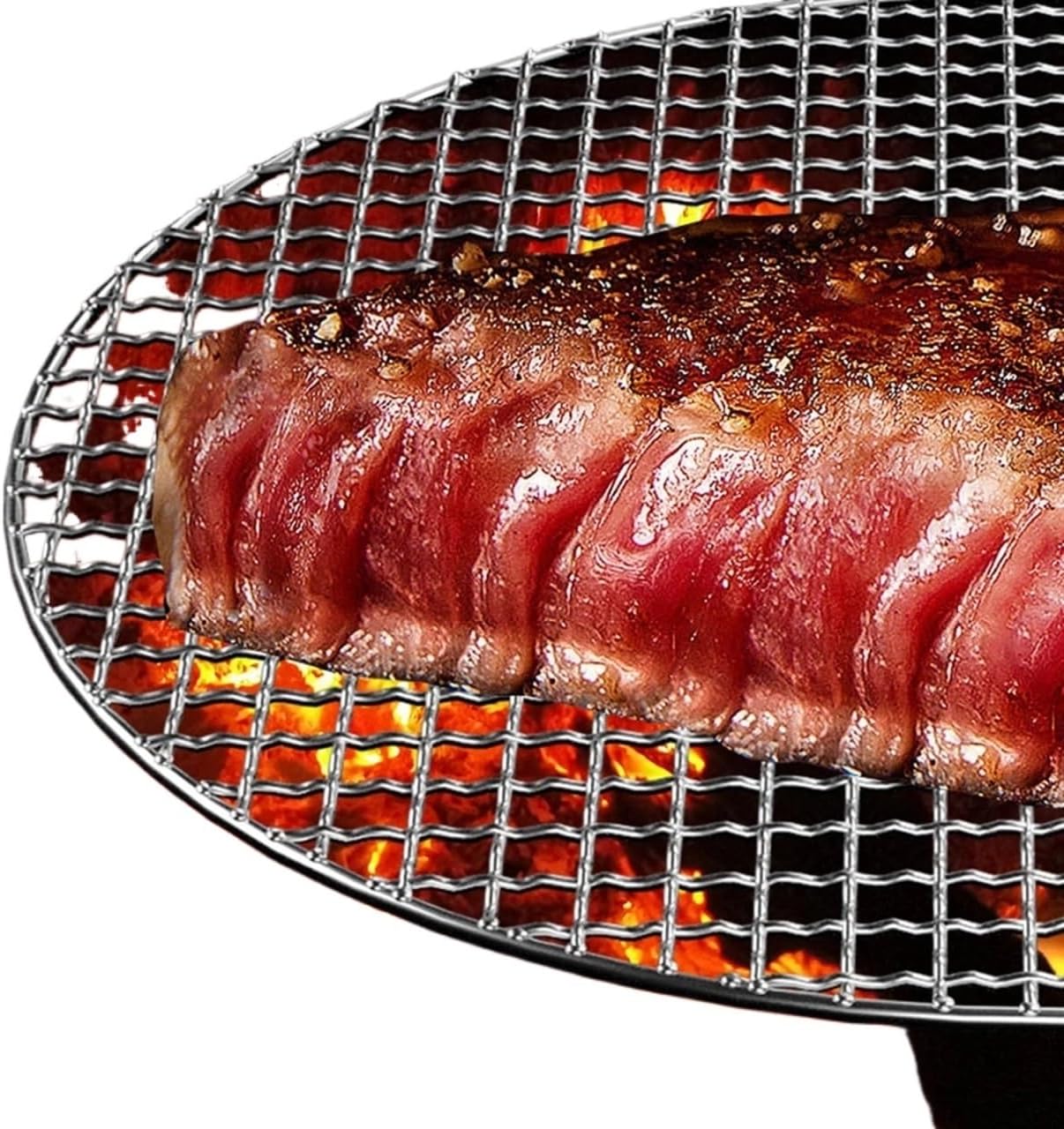 Okrągły grill ze stali nierdzewnej 304, metalowy grill na kemping, piknik, do grillowania, do akcesoriów kuchennych (27 cm)