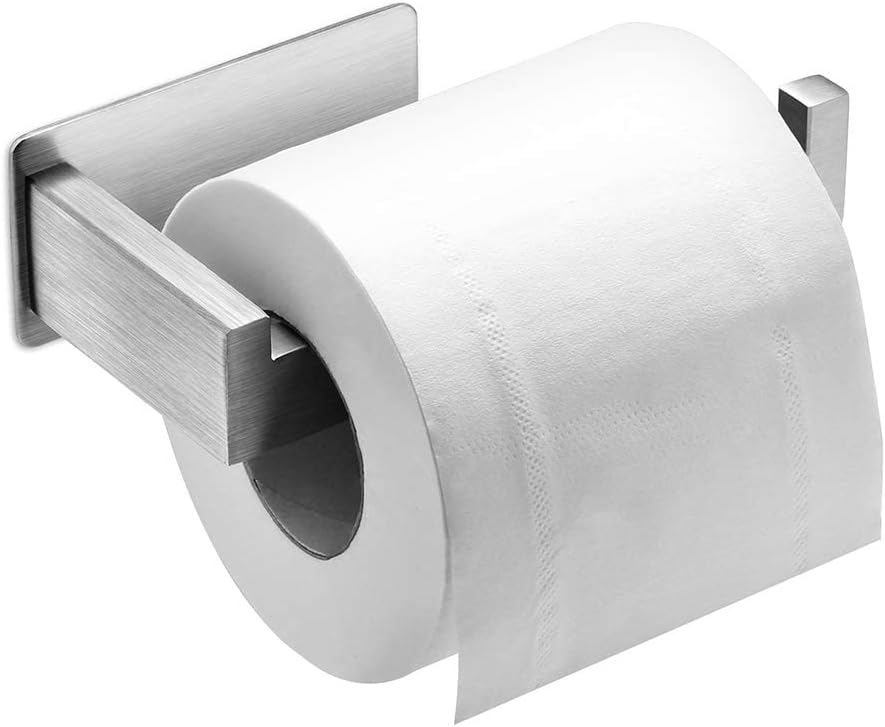 Uchwyt na papier toaletowy, ścienny uchwyt na papier toaletowy, uchwyt na rolkę papieru toaletowego WC bez wiercenia, stal nierdzewna