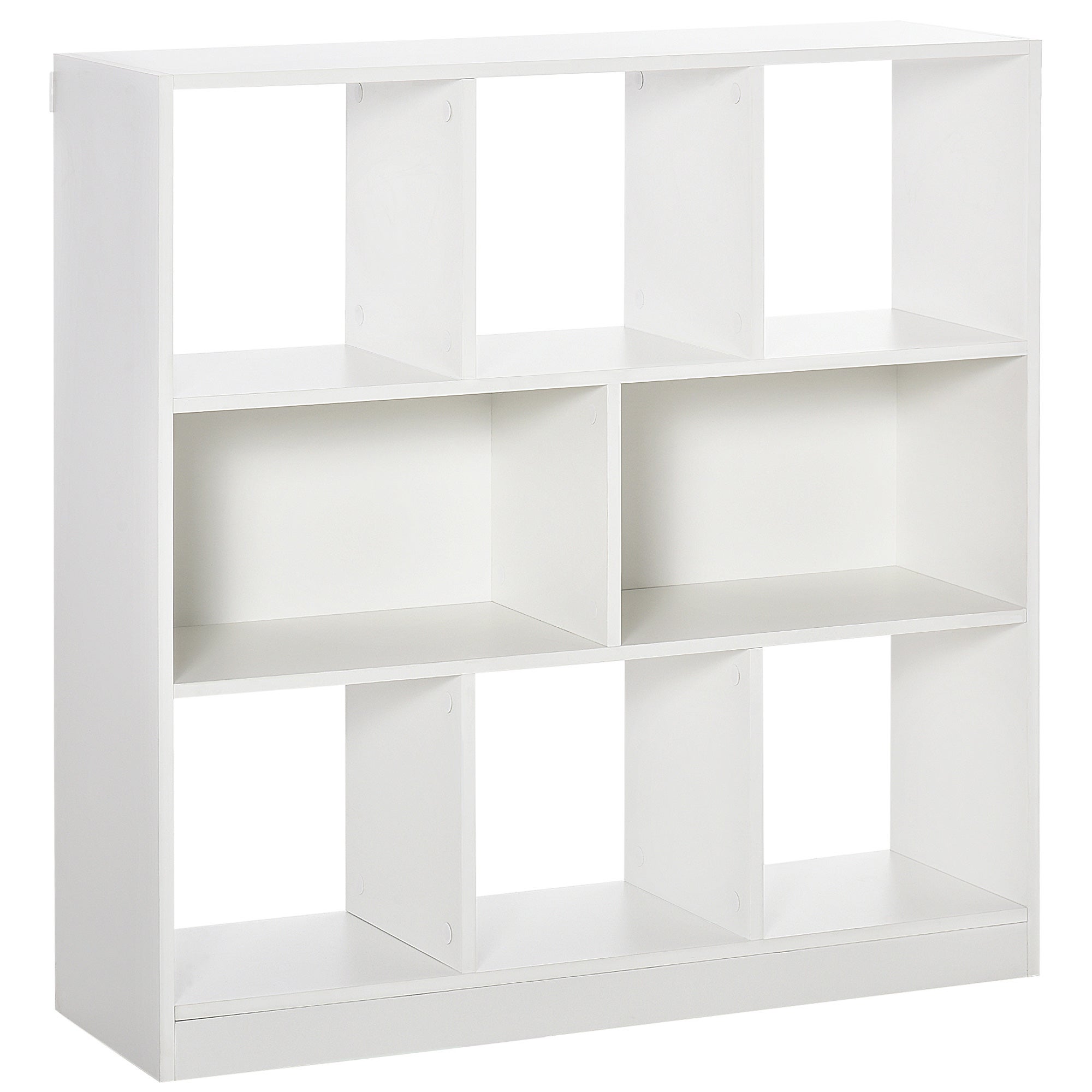 Regał 3-poziomowy z 8 półkami, płyta MDF, 97,5 x 30 x 100 cm, biały