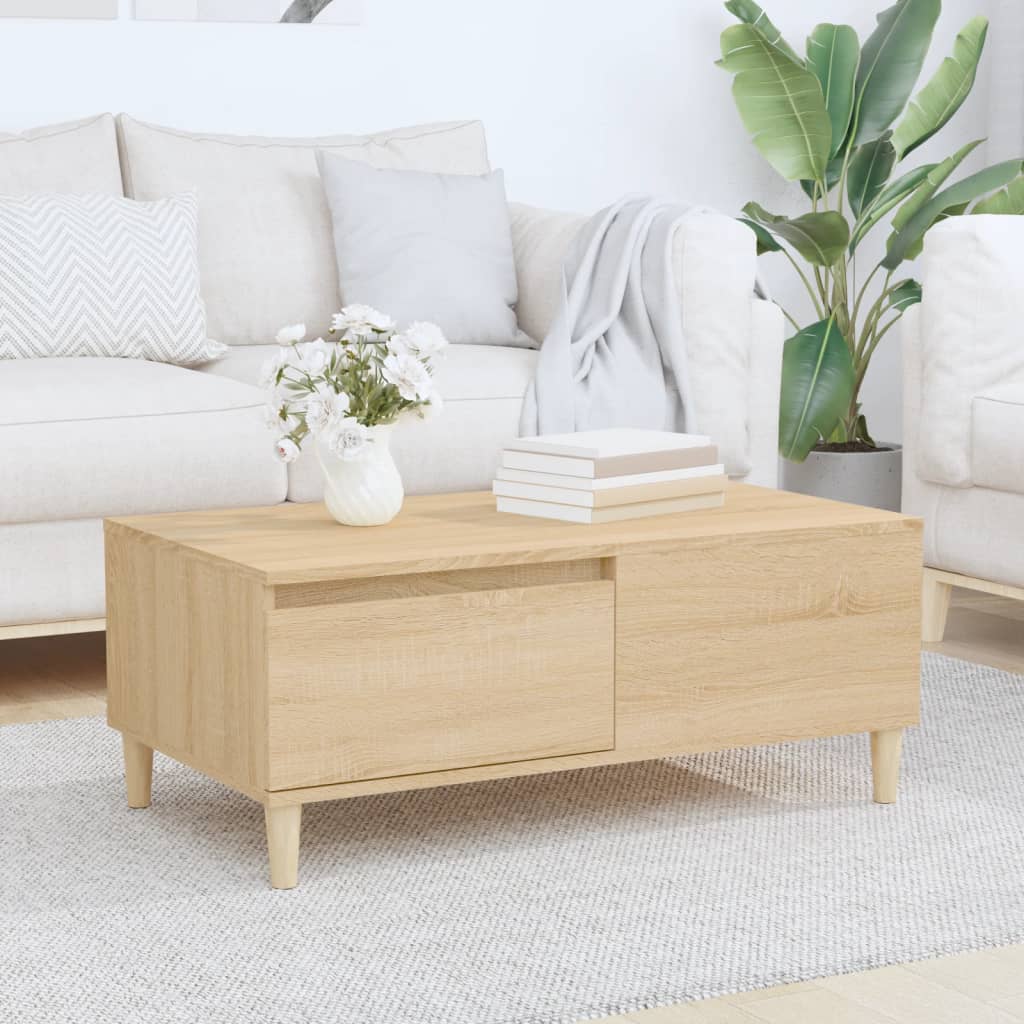 Stolik kawowy, dąb sonoma 90x50x36,5 cm materiał drewnopochodny vidaXL