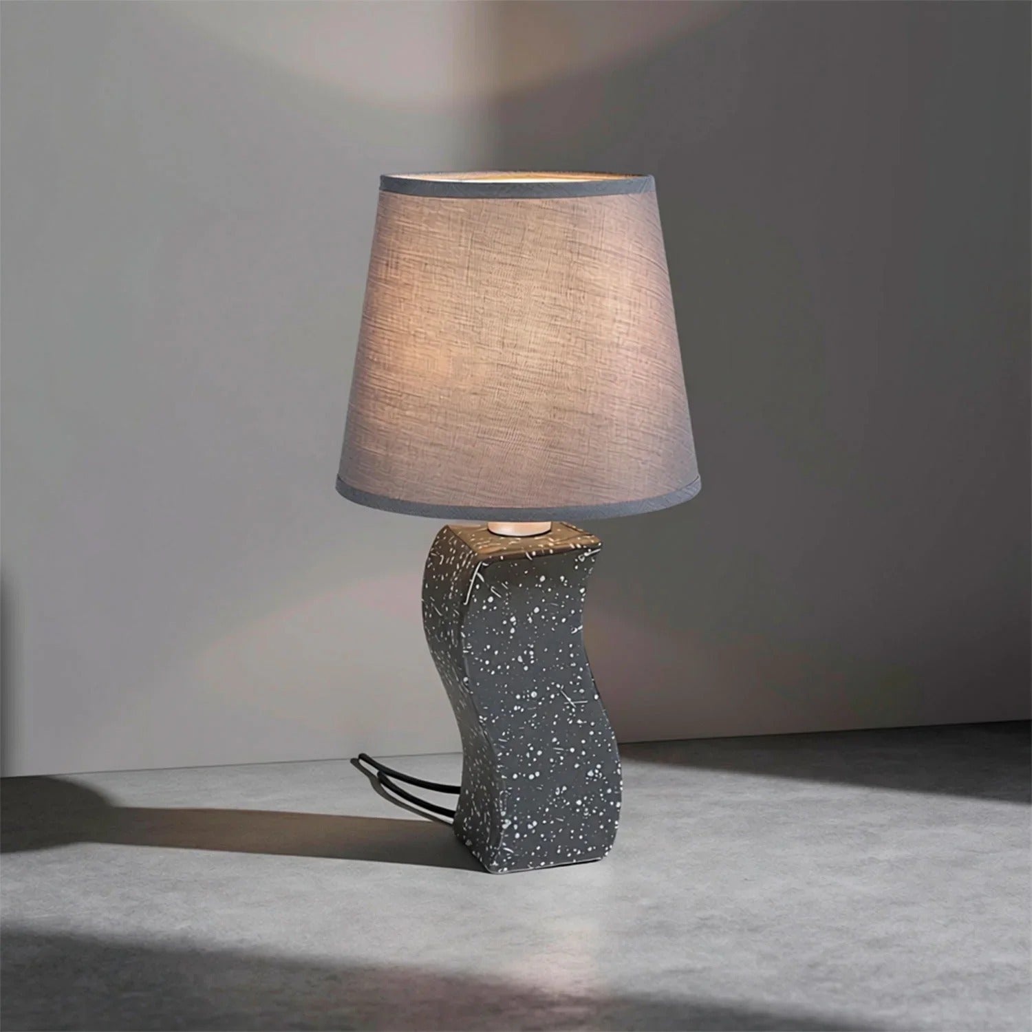 Lampa stołowa z abażurem Dayami 1xE14x40W ceramika / gips popielaty wym:34x18x18cm IP20 Rabalux