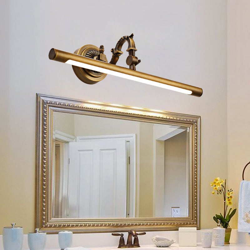 Kinkiet retro LED do lustra łazienkowego, mosiądz, wodoodporny IP44, 8W, 110-240V / 4000K.