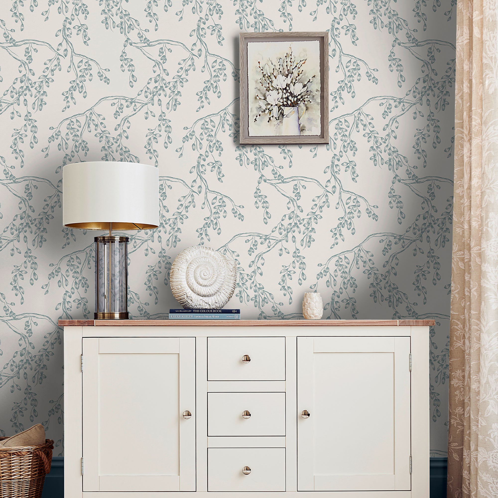 Laura Ashley Tapeta filzelinowa RAINHAM WILLOW NEWPORT 10 m x 52 cm