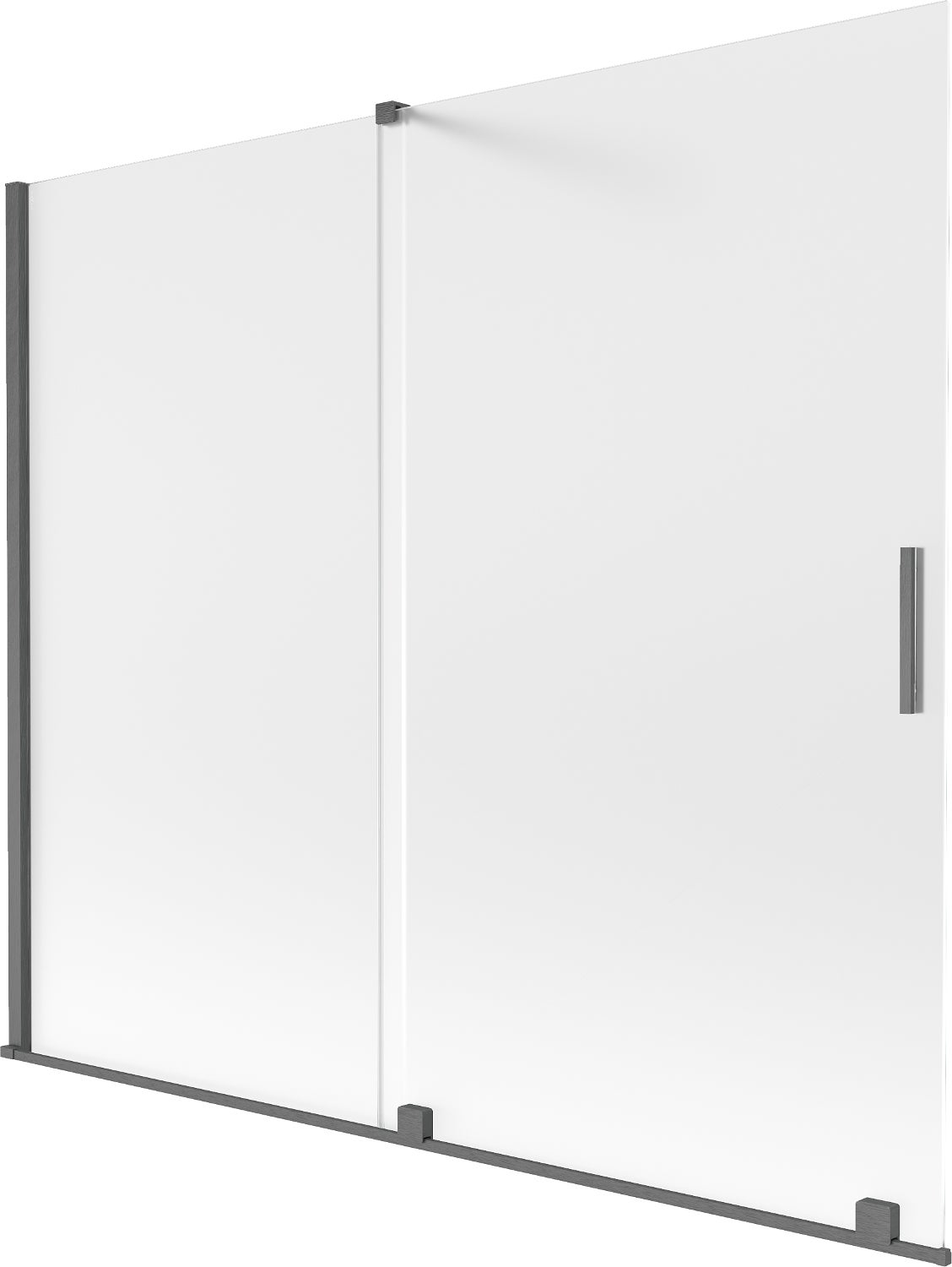 Mexen Velar parawan nawannowy 2-skrzydłowy rozsuwany 180 x 150 cm, szron, gun gray szczotkowany - 896-180-000-31-66