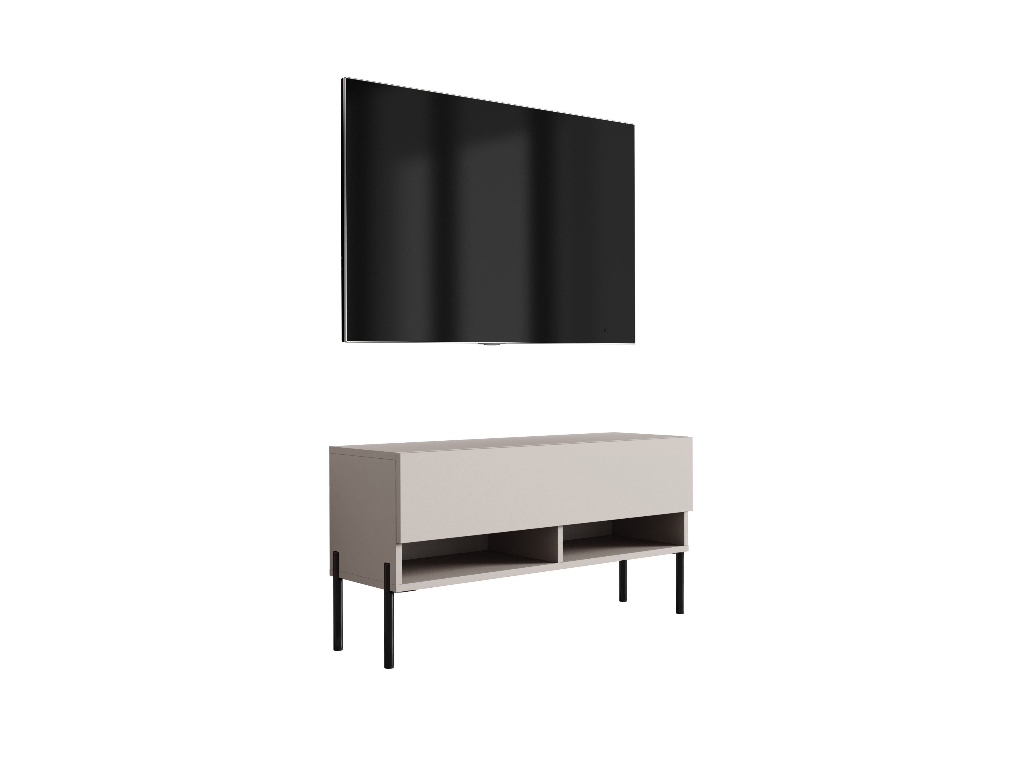 Szafka pod telewizor 100 cm Kaszmir, nóżki proste czarne, 100 × 32 × 52 cm