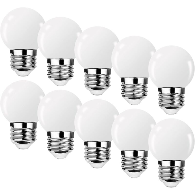 Żarówka LED E27 3W G45, żarówka LED 3W, Mini Globe Golfball E27 G45, ciepła biała żarówka, kąt świecenia 360°, nieściemnialna, opakowanie 10 sztuk