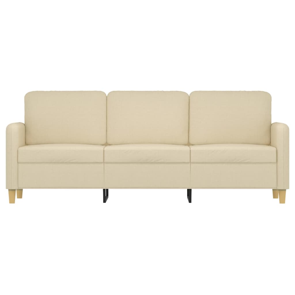 3-osobowa sofa, kremowa, 180 cm, tapicerowana tkaniną