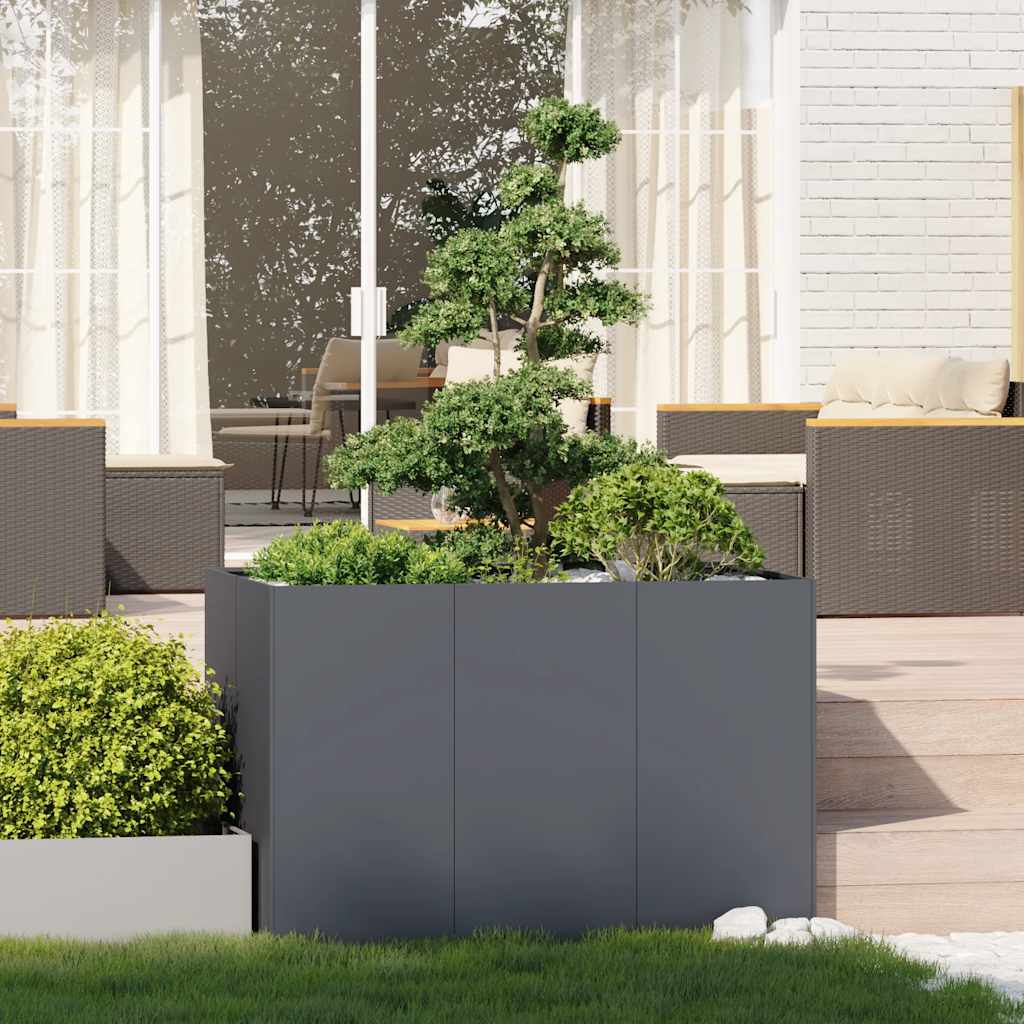 Doniczka Antracyt 120x80x80 cm Stal