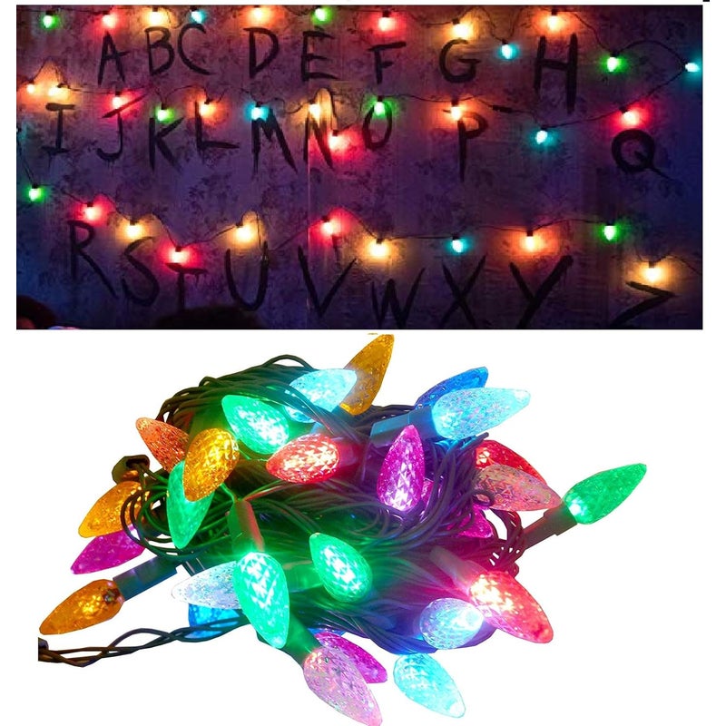 Girlanda świetlna LED na baterie, lampki do choinek, wielokolorowa dekoracja świąteczna na baterie, do użytku wewnętrznego/zewnętrznego, 50 LED