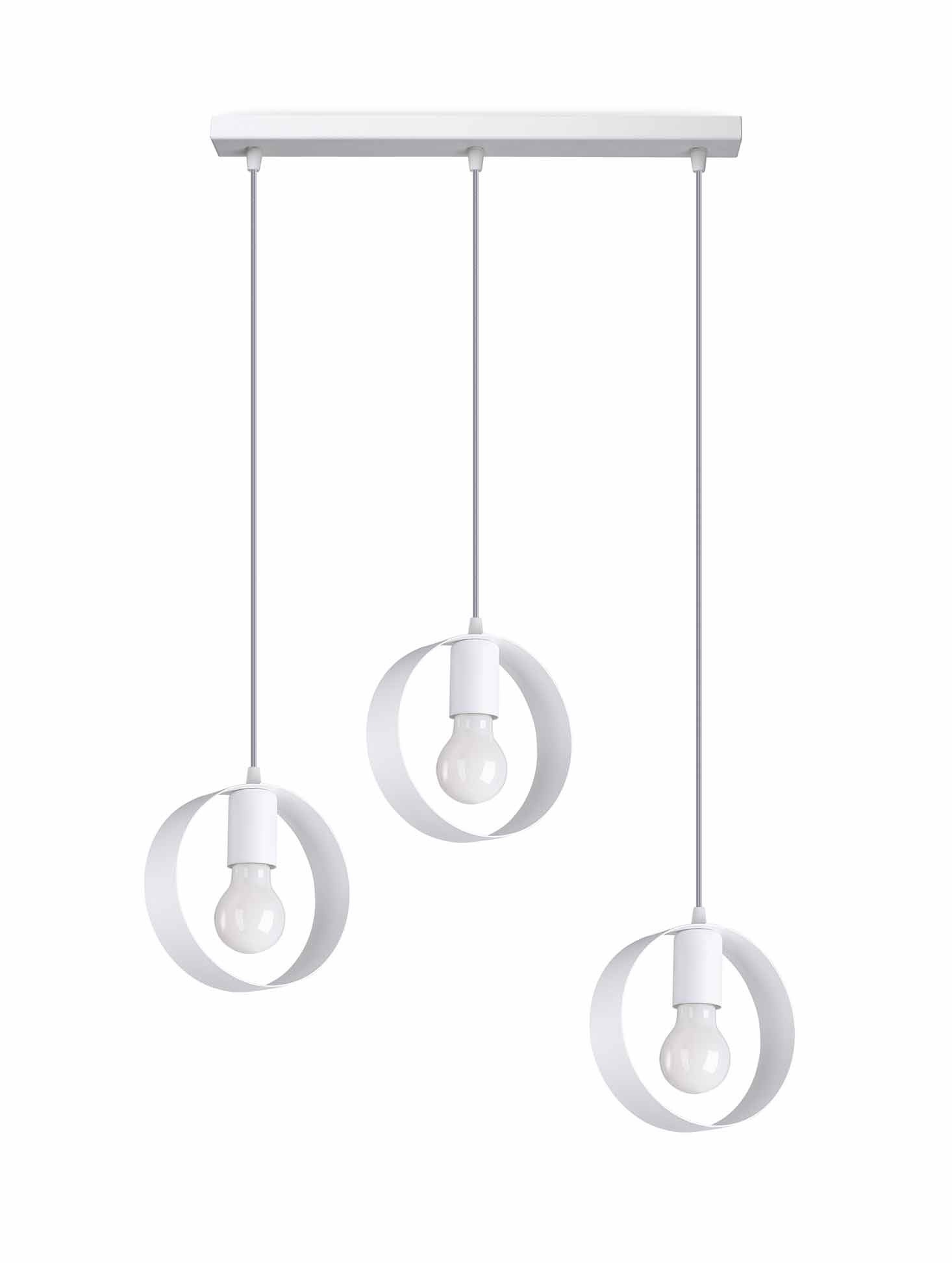 Lampa wisząca TITRAN 3 biała, nowoczesna - 56x5x110cm Sollux