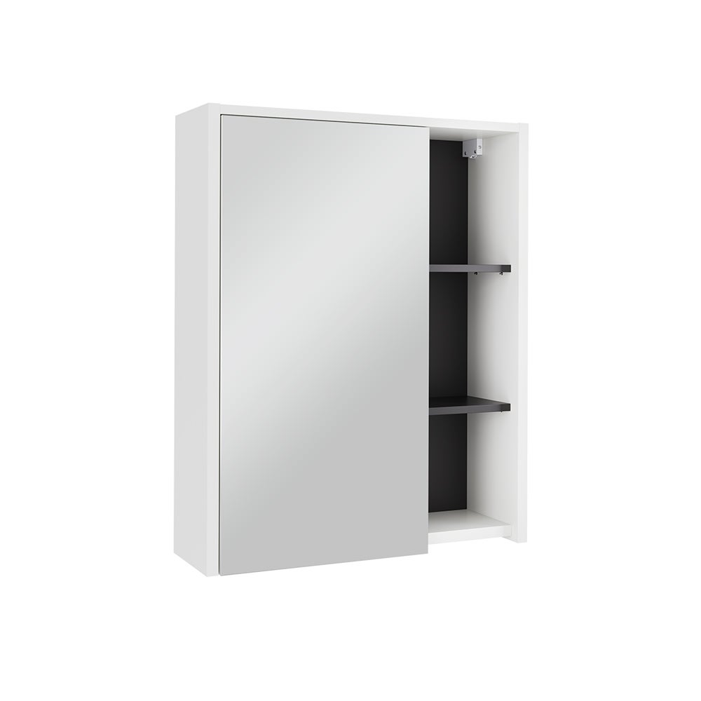 Vicco Szafka łazienkowa z lustrem Viola, Biały/szary, 60 x 75 cm z otwartymi półkami