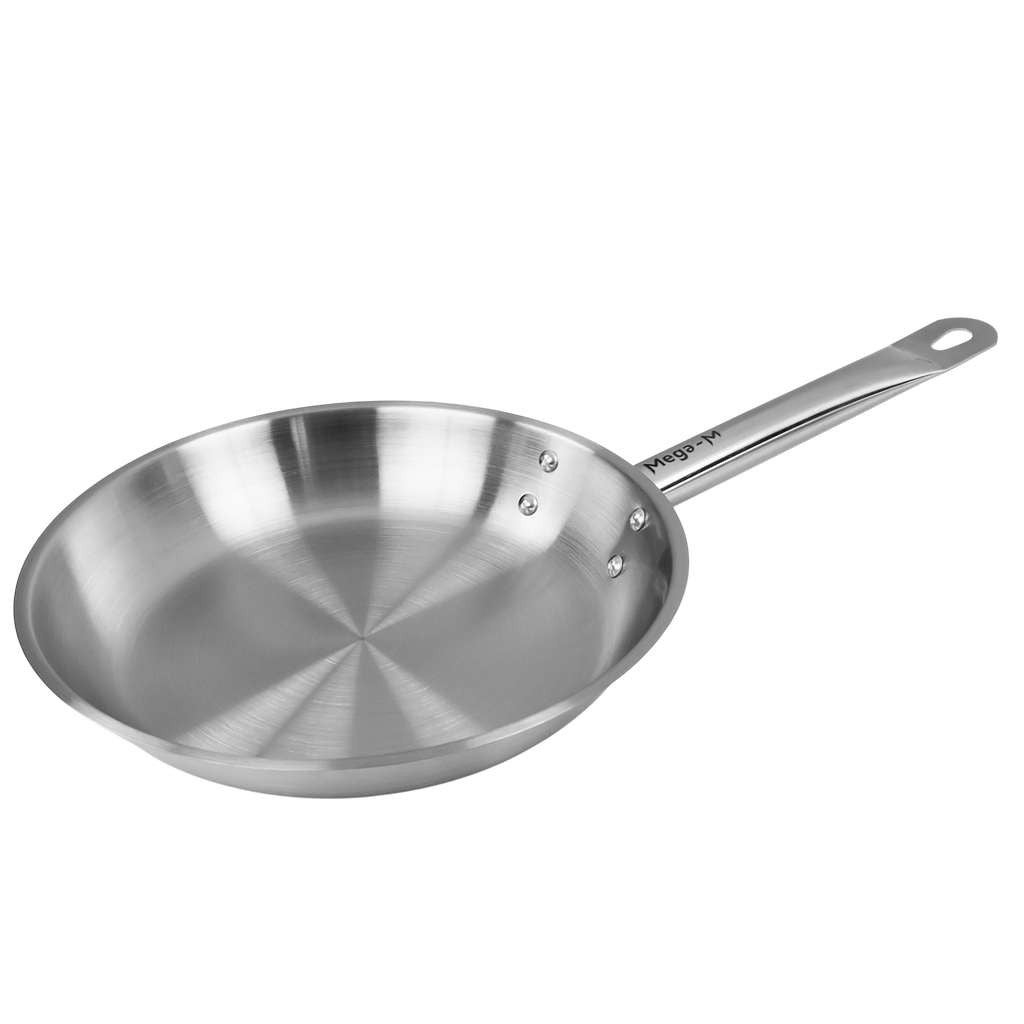 Patelnia stal nierdzewna Mega-M 22 cm Indukcja Gaz gastronomiczna