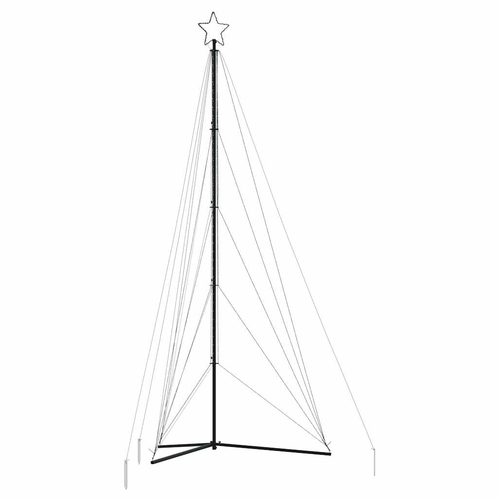 Choinka LED Zewnętrzna 404,5 cm Ciepła Biel z Gwiazdą i Podstawą
