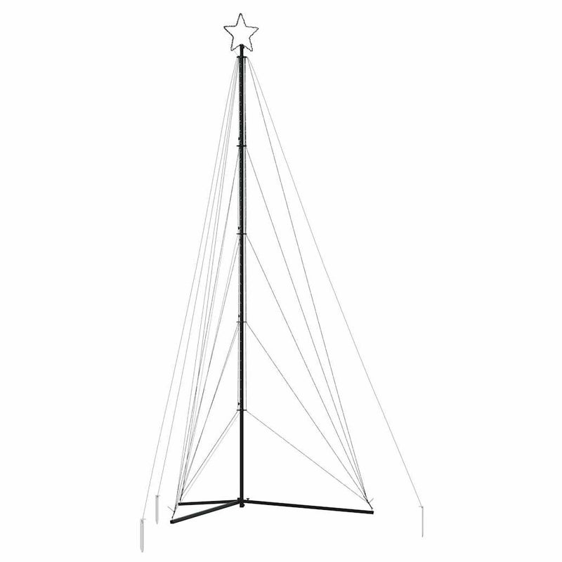 Choinka LED Zewnętrzna 404,5 cm Ciepła Biel z Gwiazdą i Podstawą