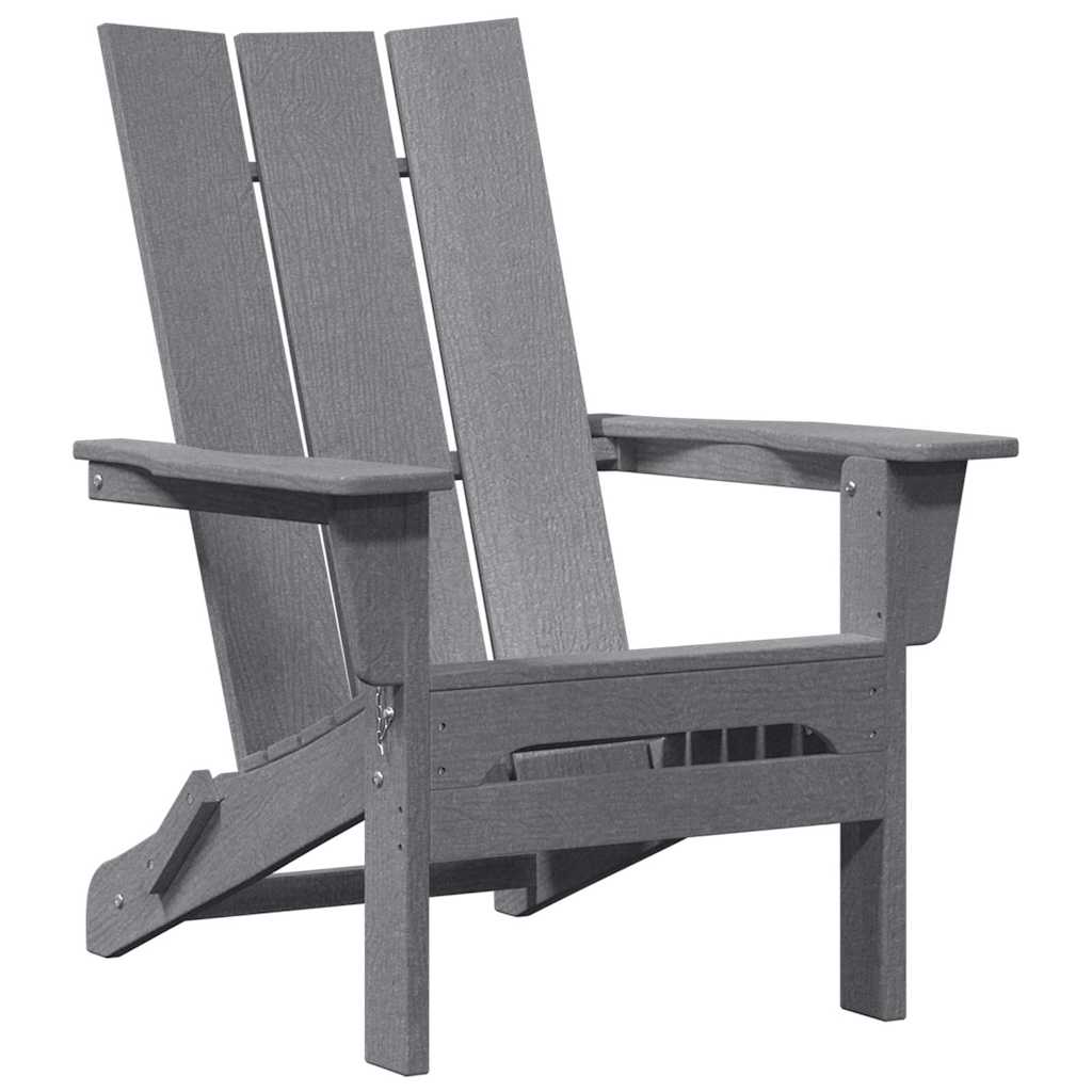 Fotel Adirondack Ogrodowy Składany HDPE Jasnoszary na Taras