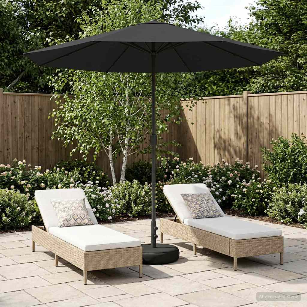 Parasol ogrodowy z podstawą 230 x 230 cm Poliester Prostokątny vidaXL