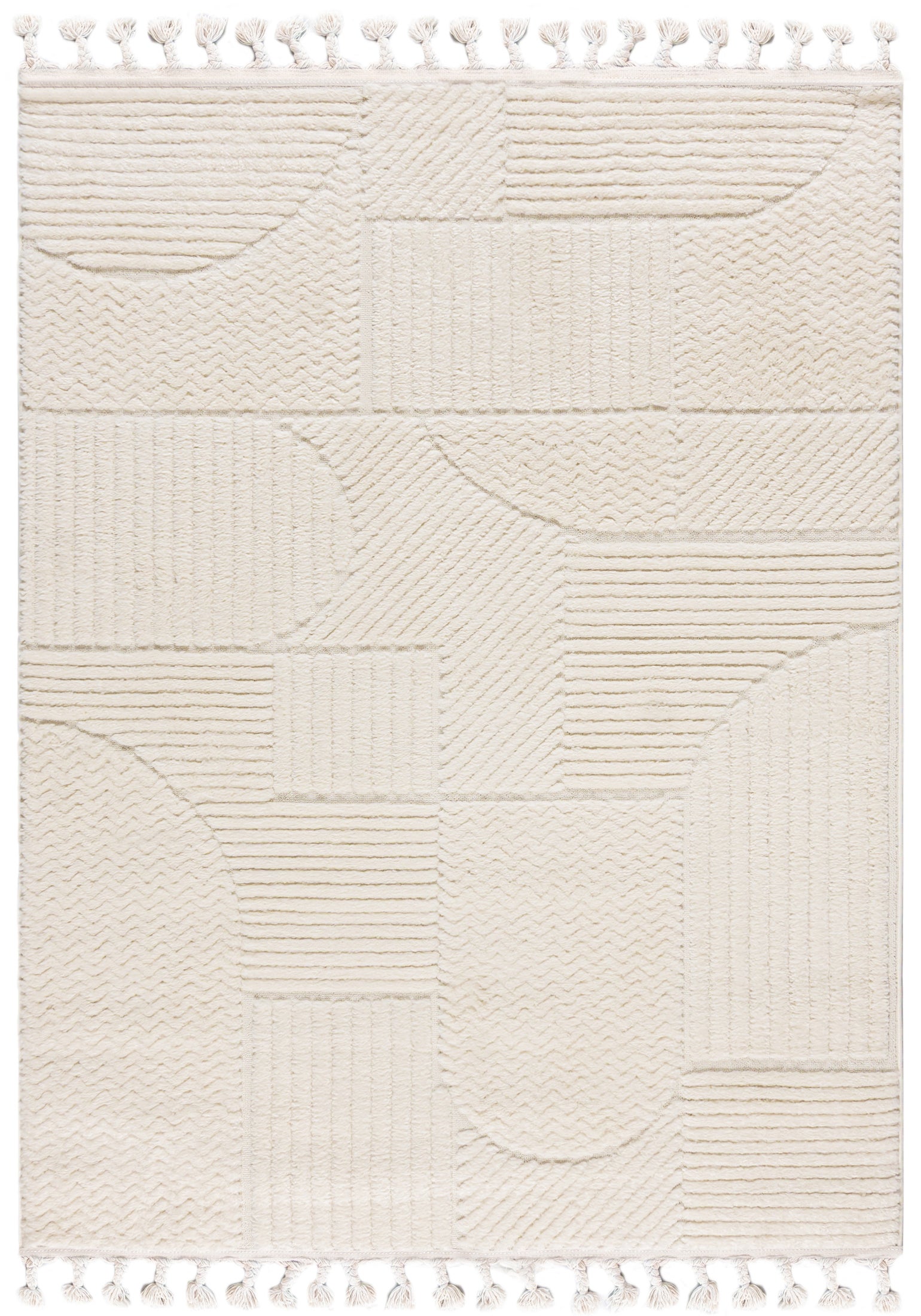 Dywan Wewnętrzny Pisa Giro Prostokąt Mazovia 140x200 cm Beżowy Kremowy Motyw Geometryczny 1 szt.