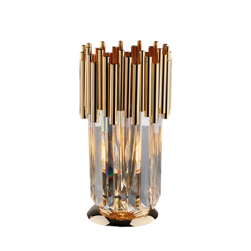 Lumetto in ferro dorato con strass 1 luce H.30 - Ø16